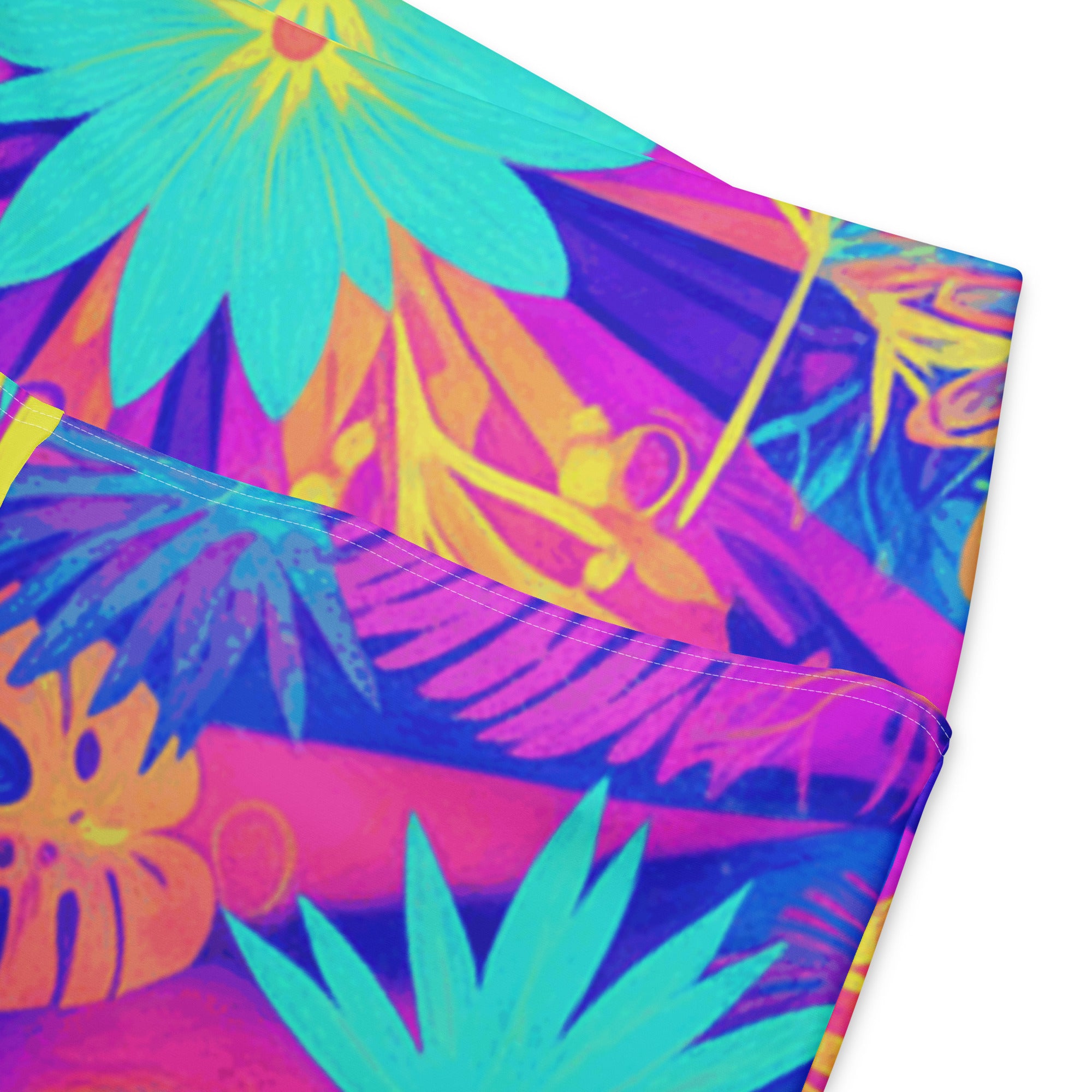 Psychedelic Tropical Laser Flare Leggings | GearBunch