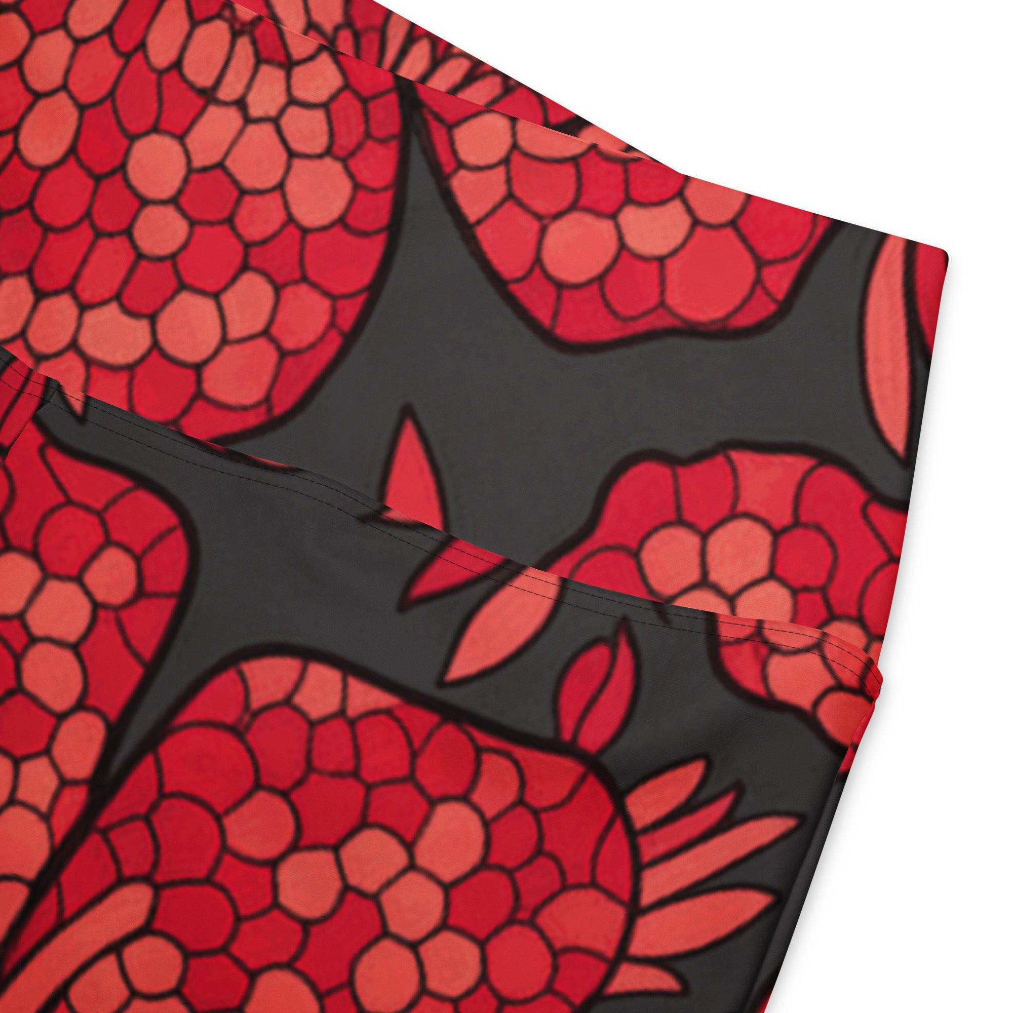 Scarlet Paillette Hibiscus Flare Leggings | GearBunch