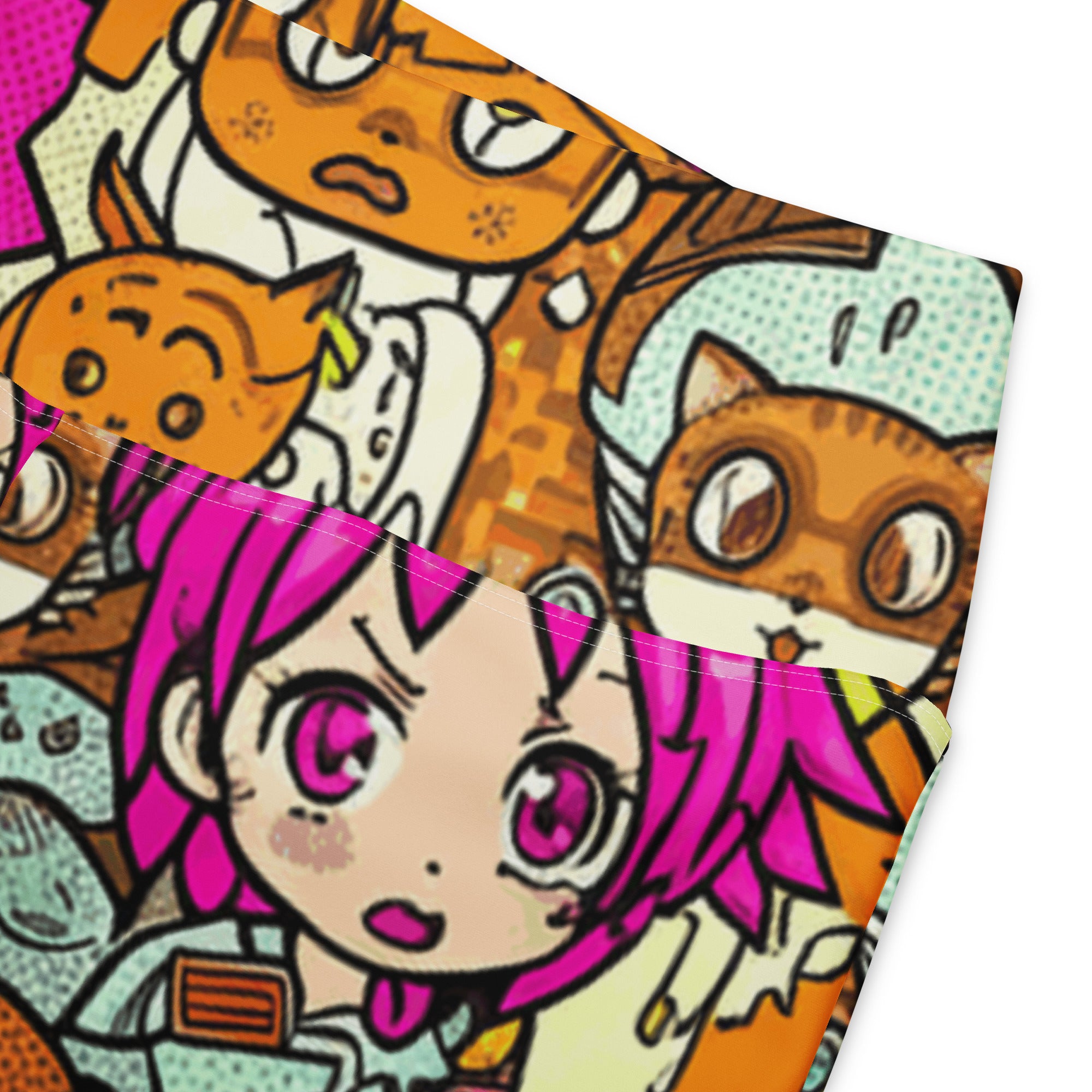 Anime Collage Cat Cafe Flare Leggings | GearBunch