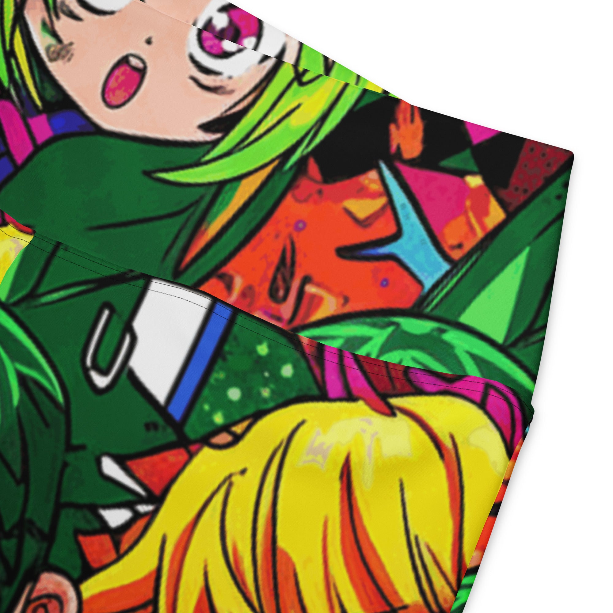 Vibrant Anime Collage Flare Leggings | GearBunch