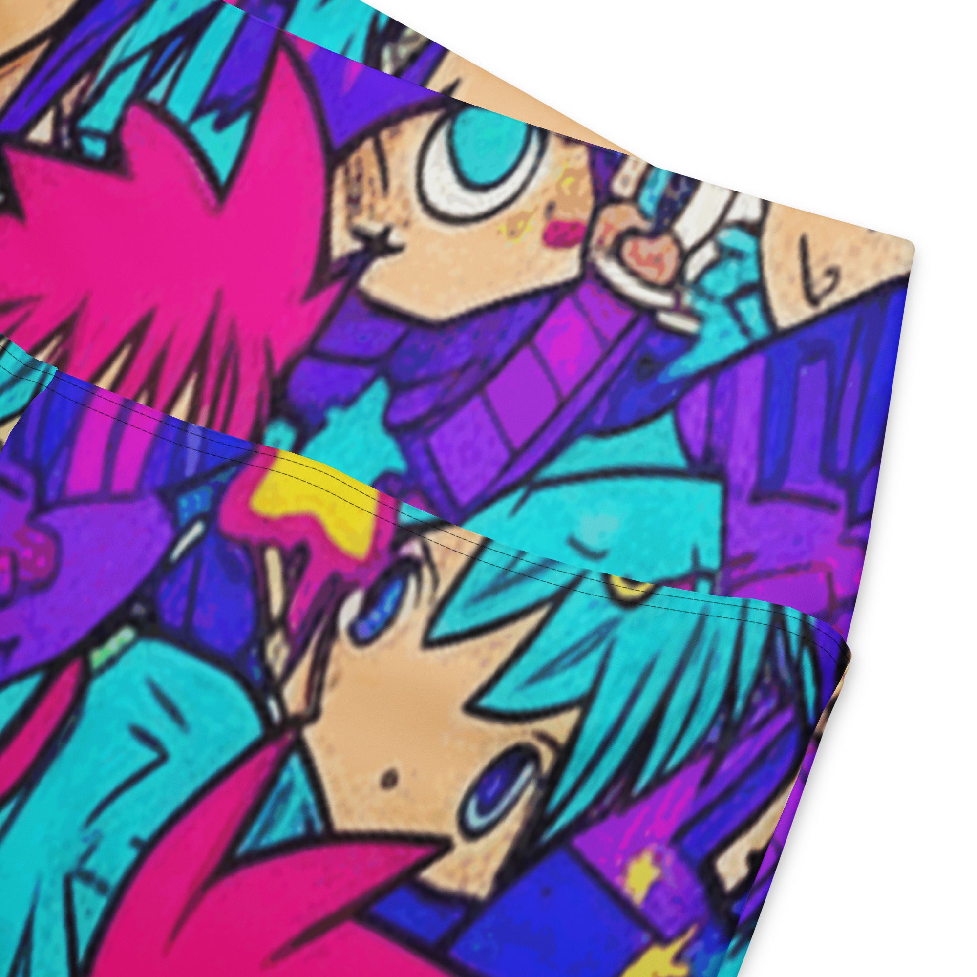 Anime Collage Galaxy Hero Flare Leggings | GearBunch