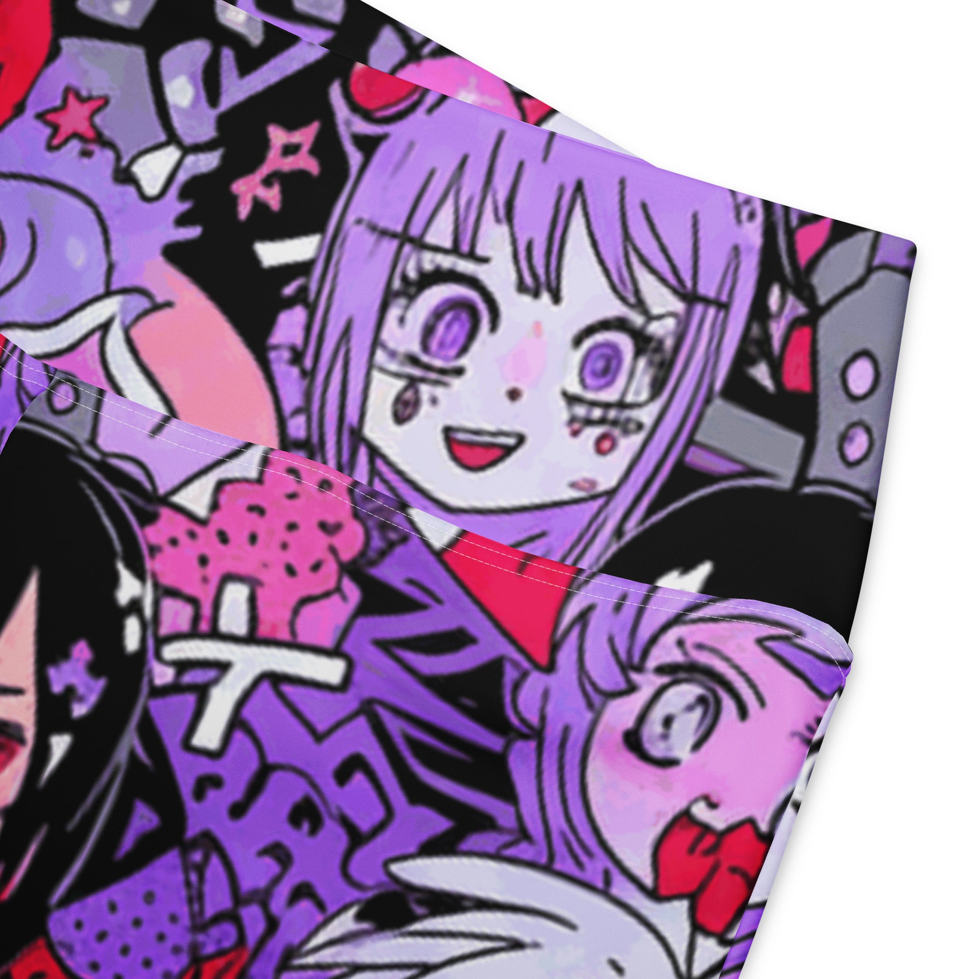 Anime Kawaii Goth Collage Flare Leggings | GearBunch