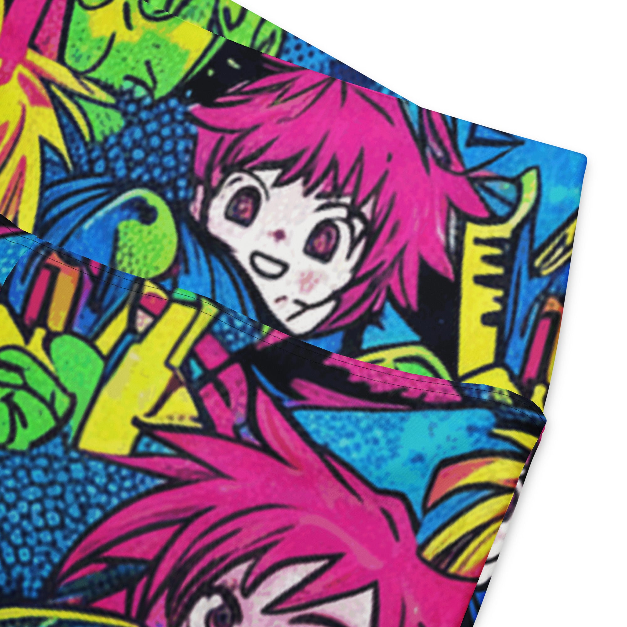 Anime Collage Neon Tokyo Flare Leggings | GearBunch