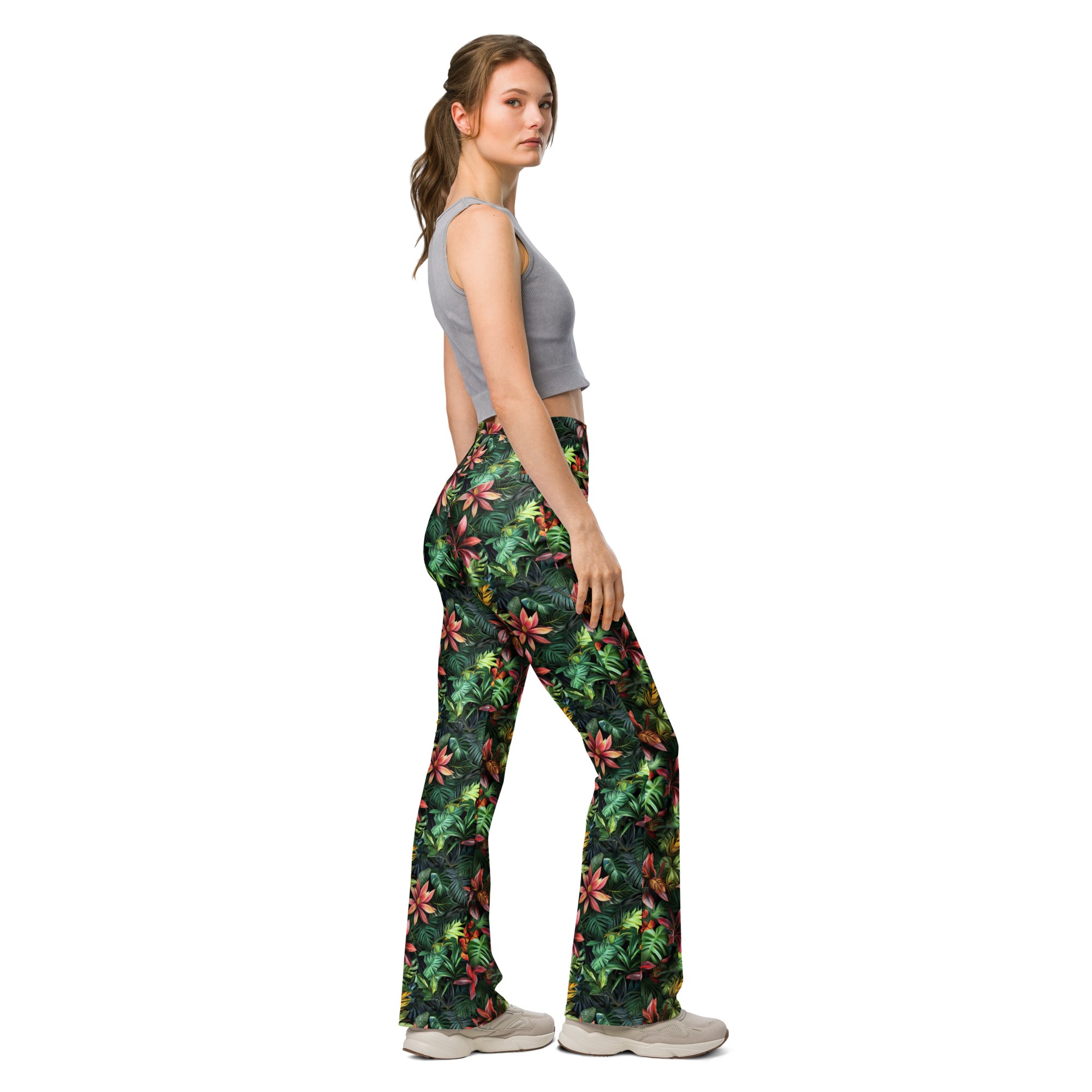 Jungle Flower Flare Leggings Right View