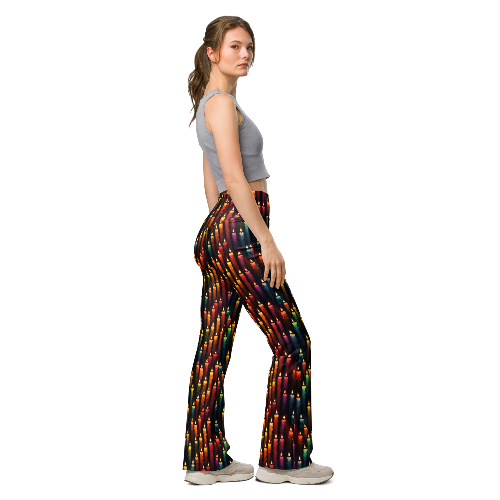Colorful Candle Flare Leggings Right View