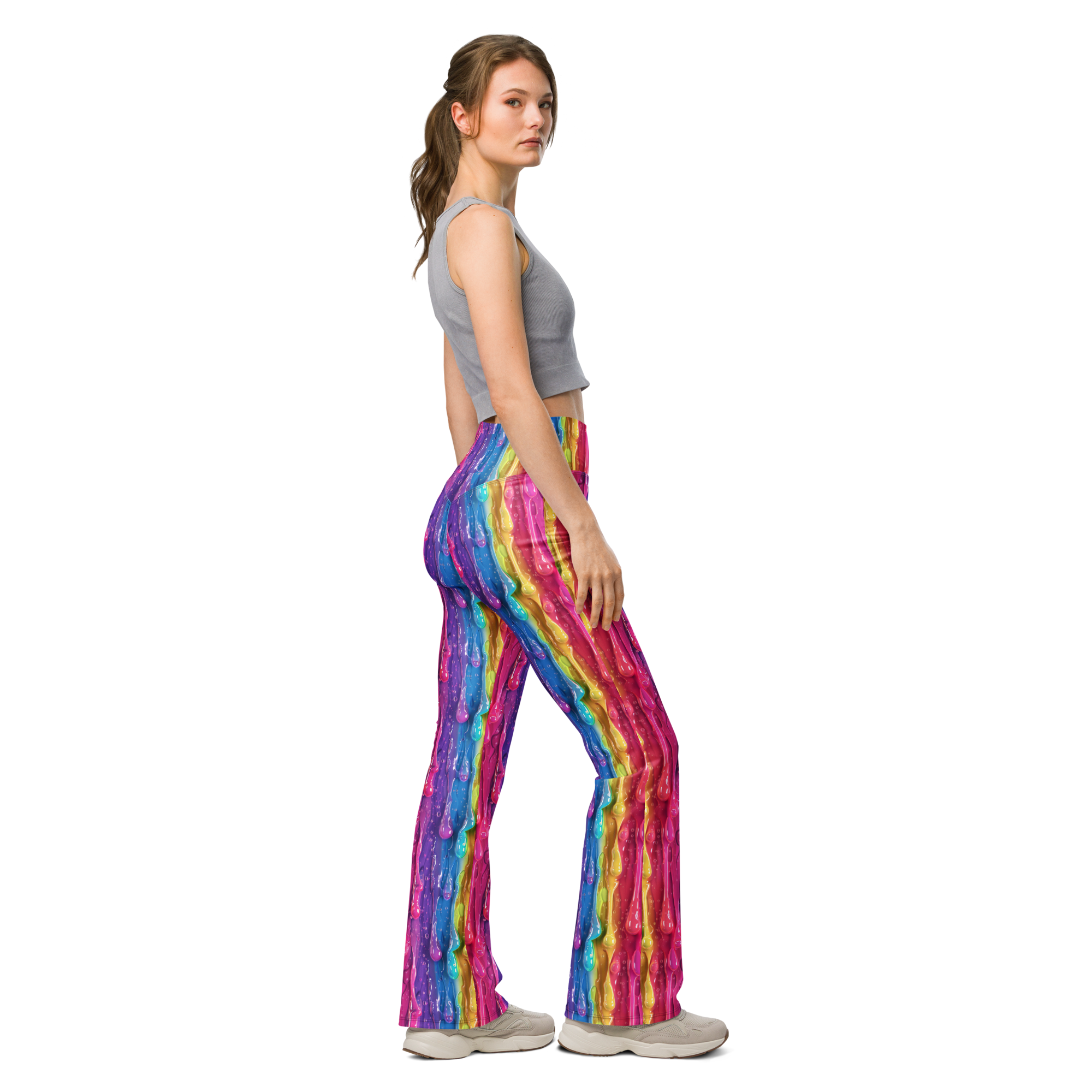 Rainbow Slime Flare Leggings Right View