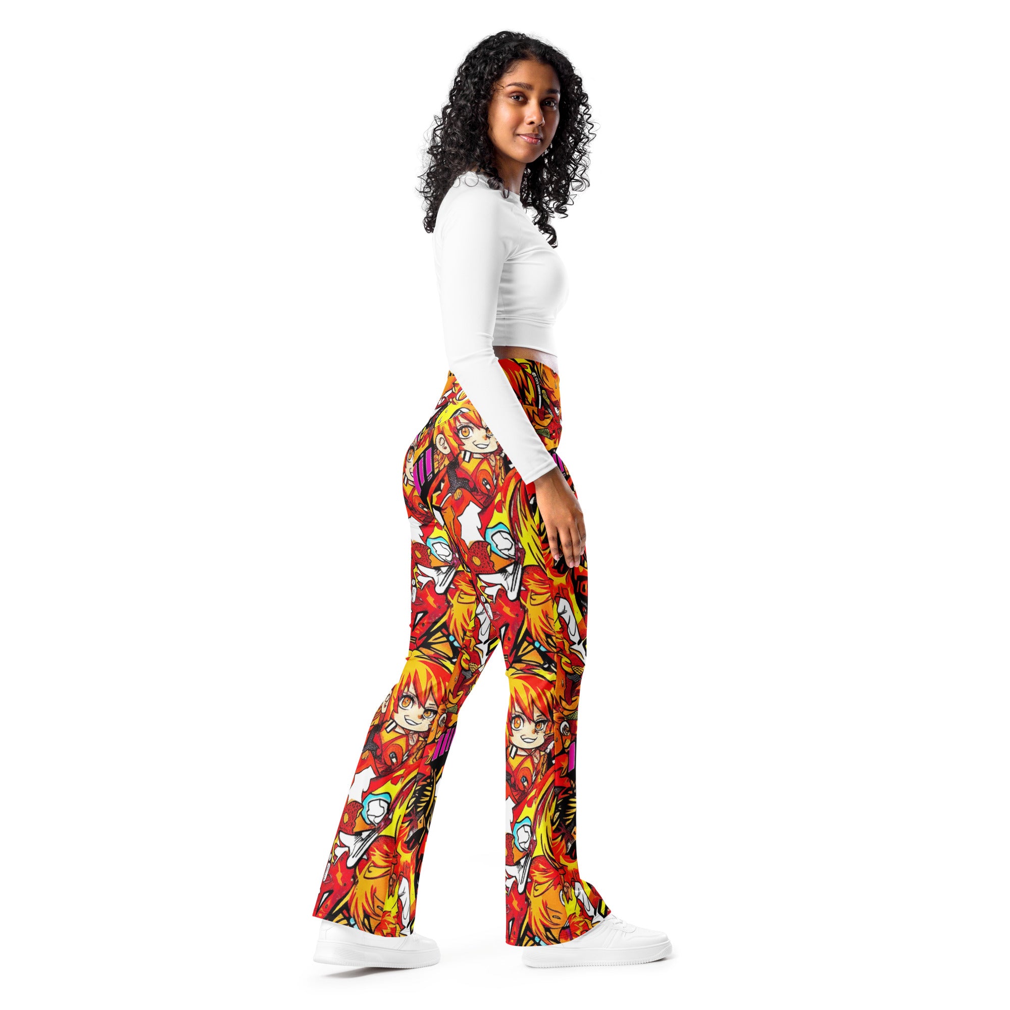Anime Collage Fire Spirit Flare Leggings | GearBunch