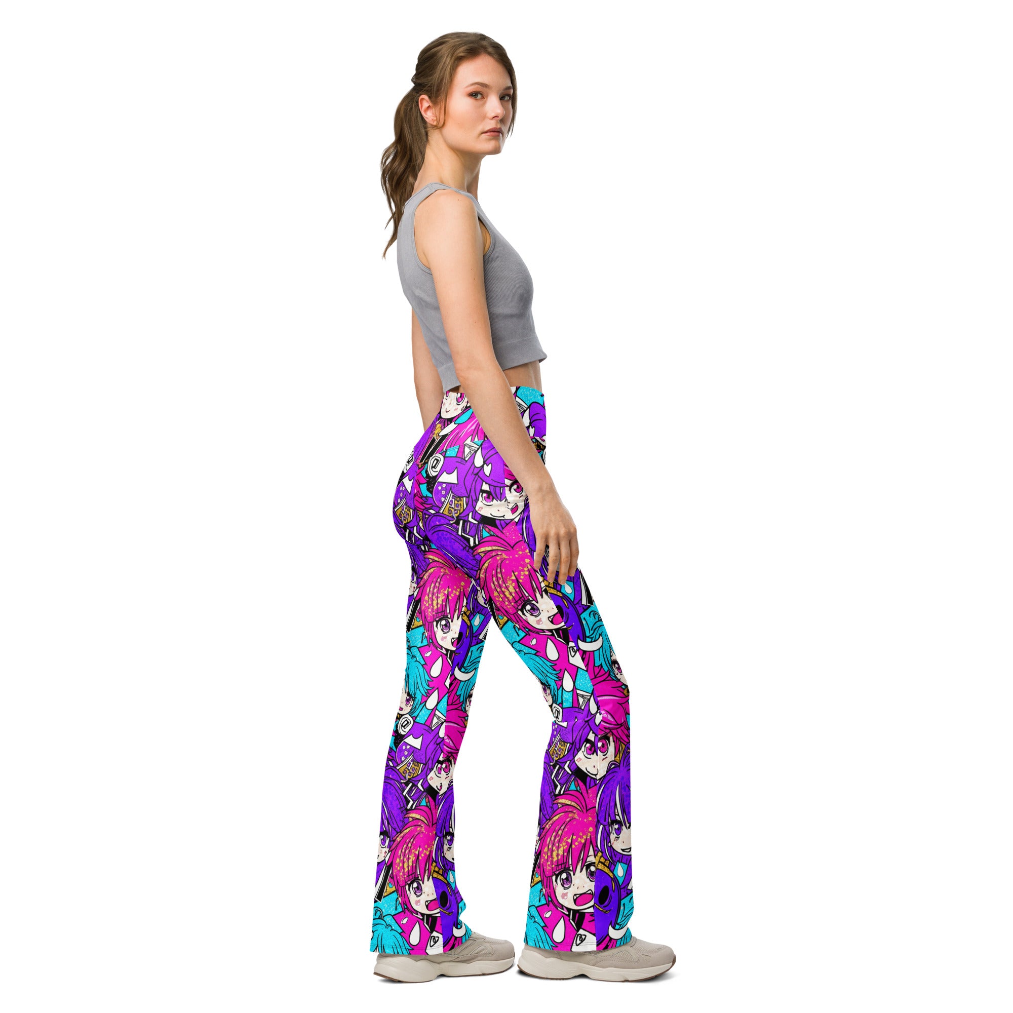 Anime Collage Pop Idol Flare Leggings | GearBunch