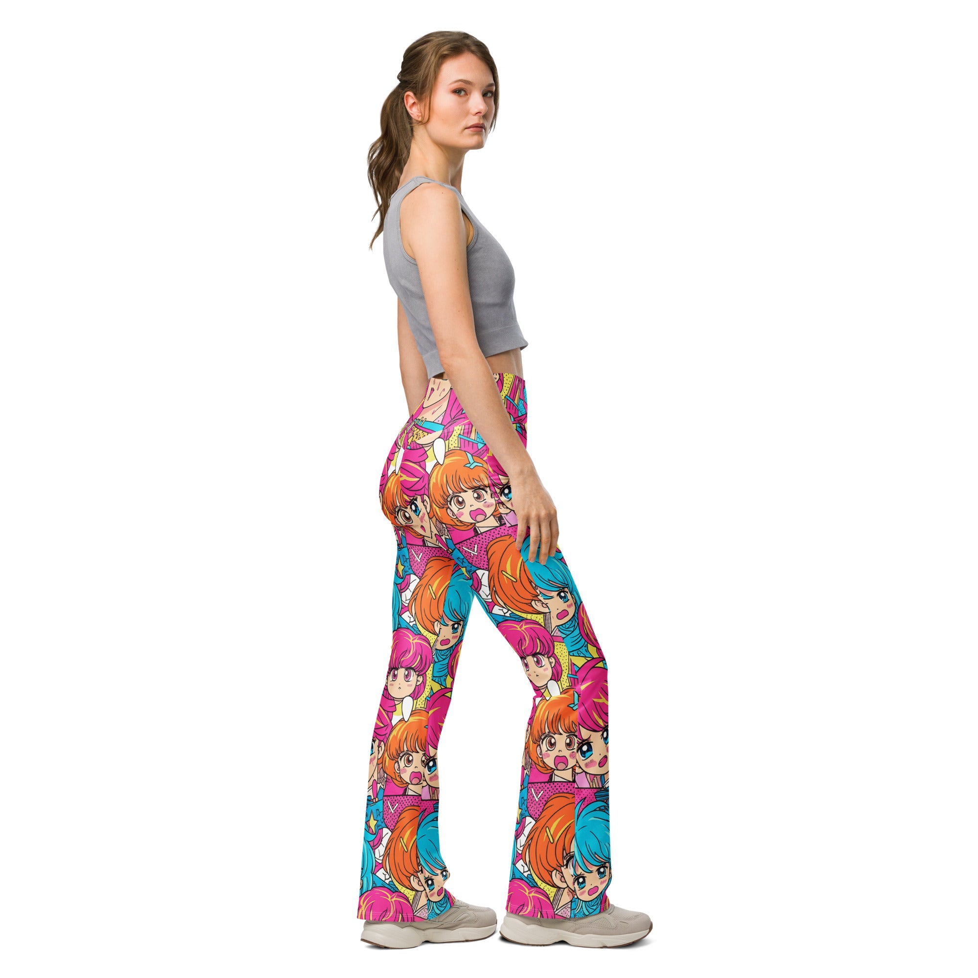Anime Collage Retro Shojo Flare Leggings | GearBunch