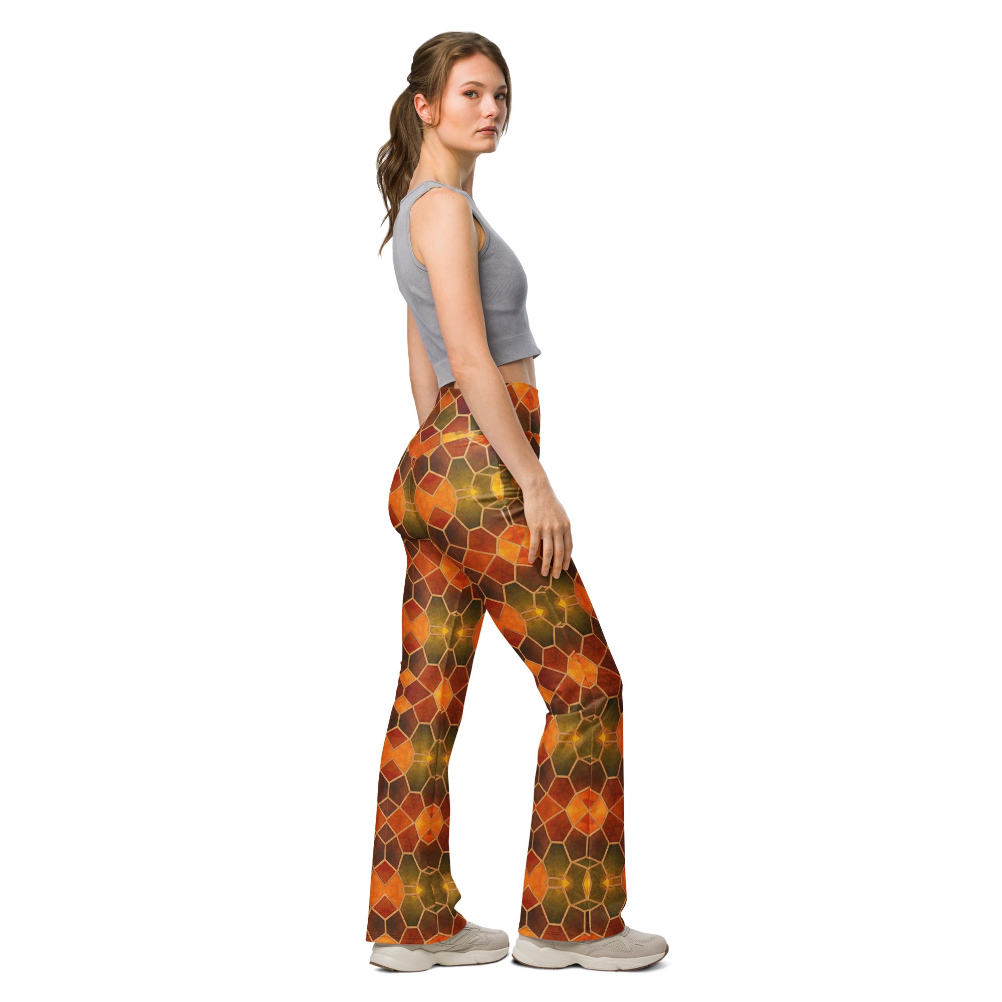 Arabic Autumn Spice Flare Leggings | GearBunch