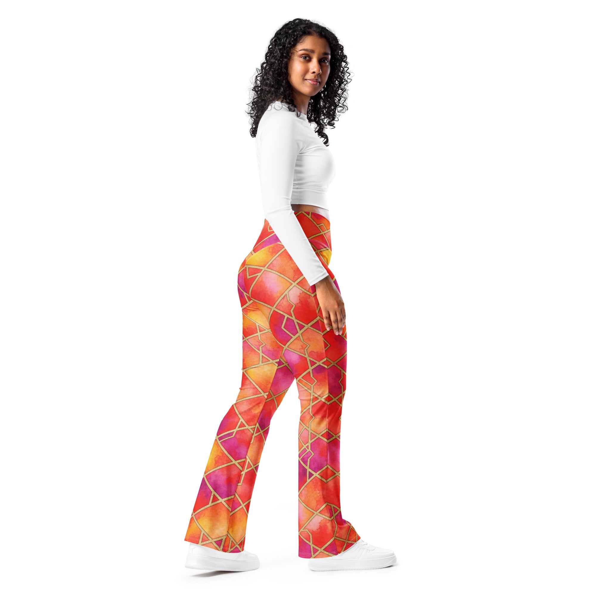 Arabic Fire Opal Flare Leggings | GearBunch