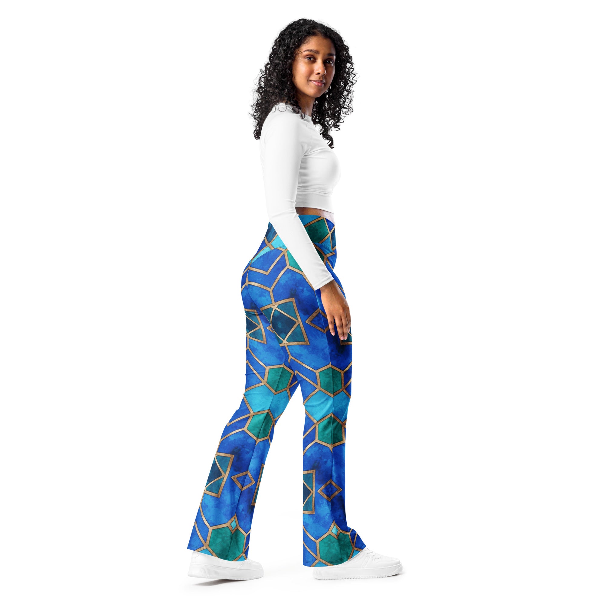 Arabic Sapphire Bronze Flare Leggings | GearBunch