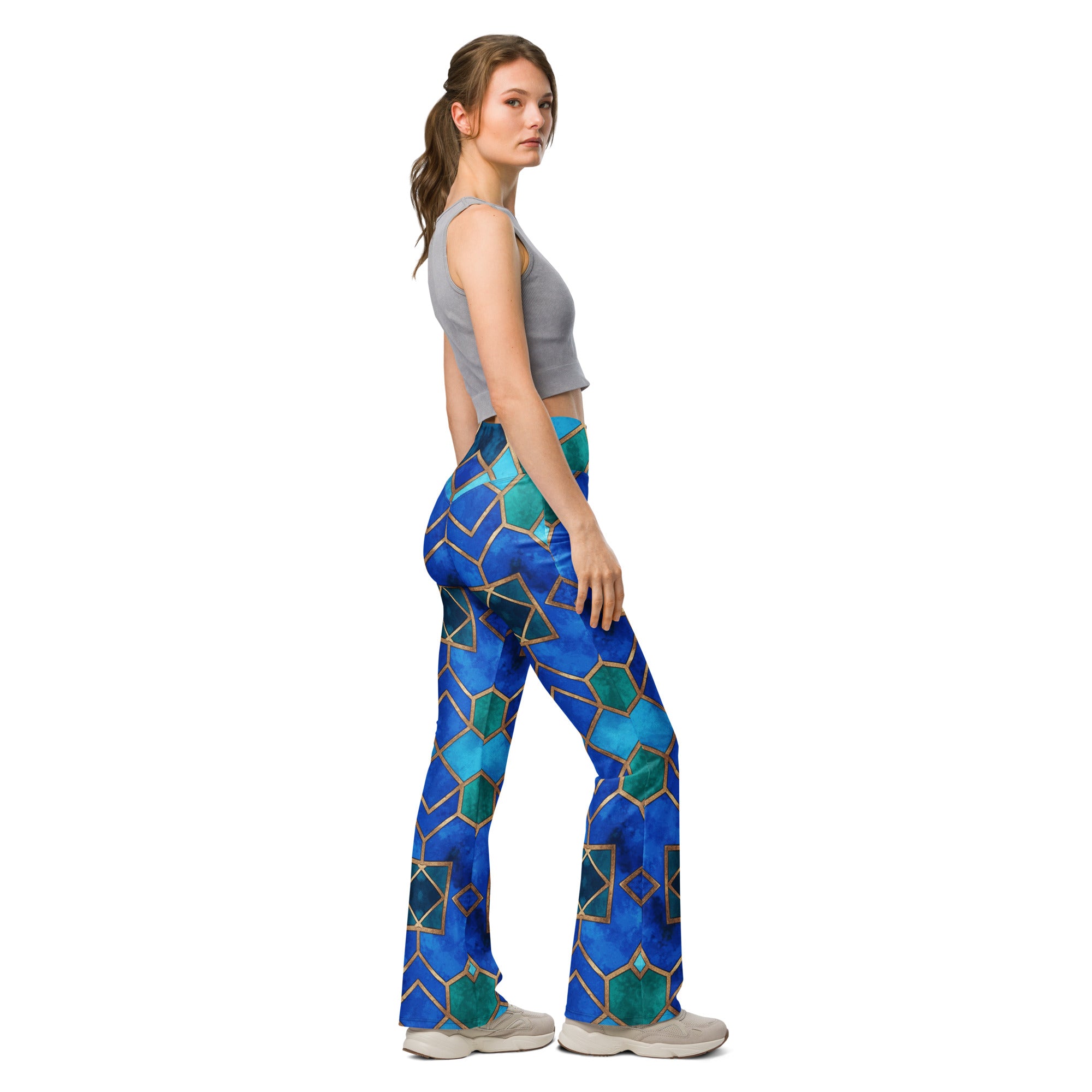 Arabic Sapphire Bronze Flare Leggings | GearBunch