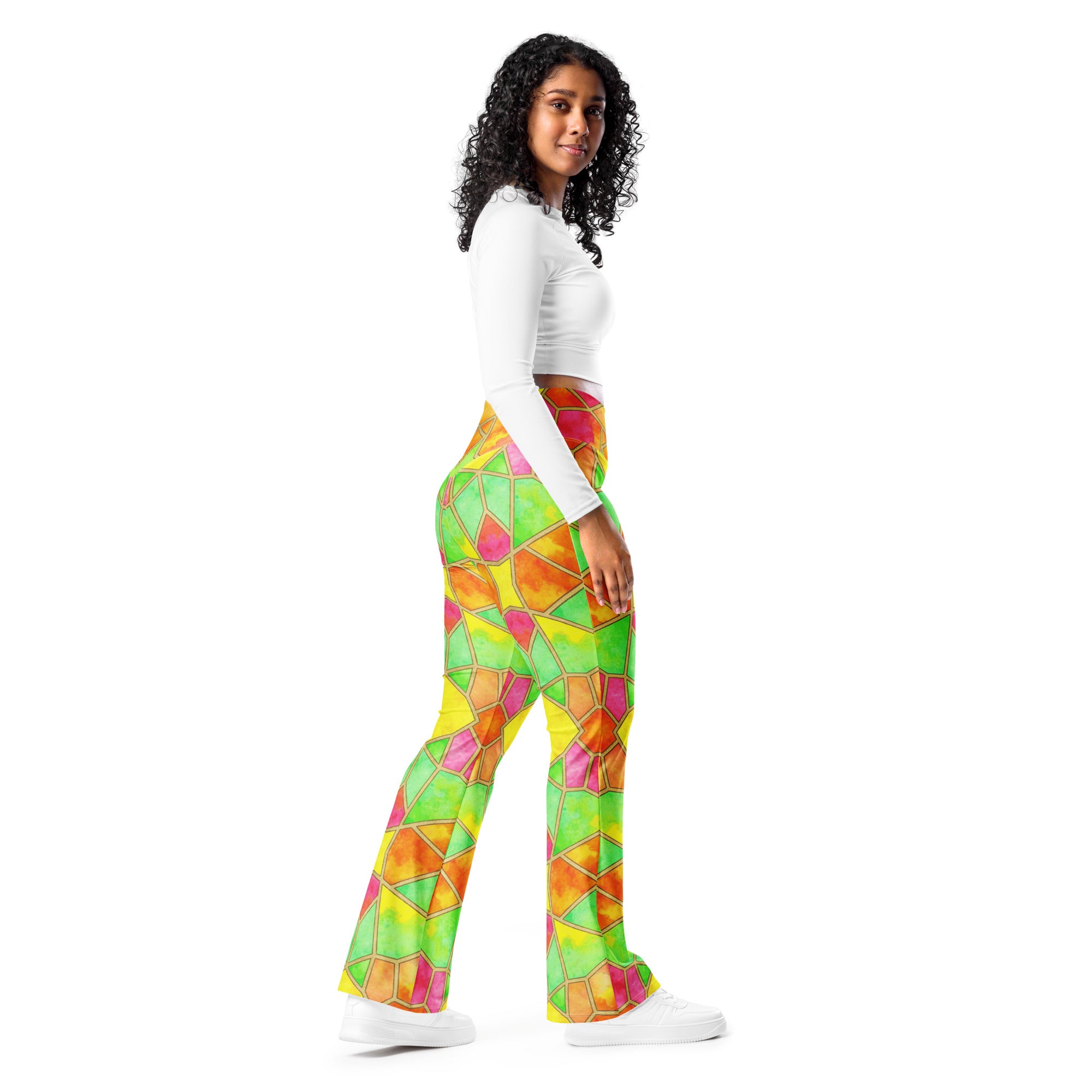 Arabic Tropical Punch Flare Leggings | GearBunch