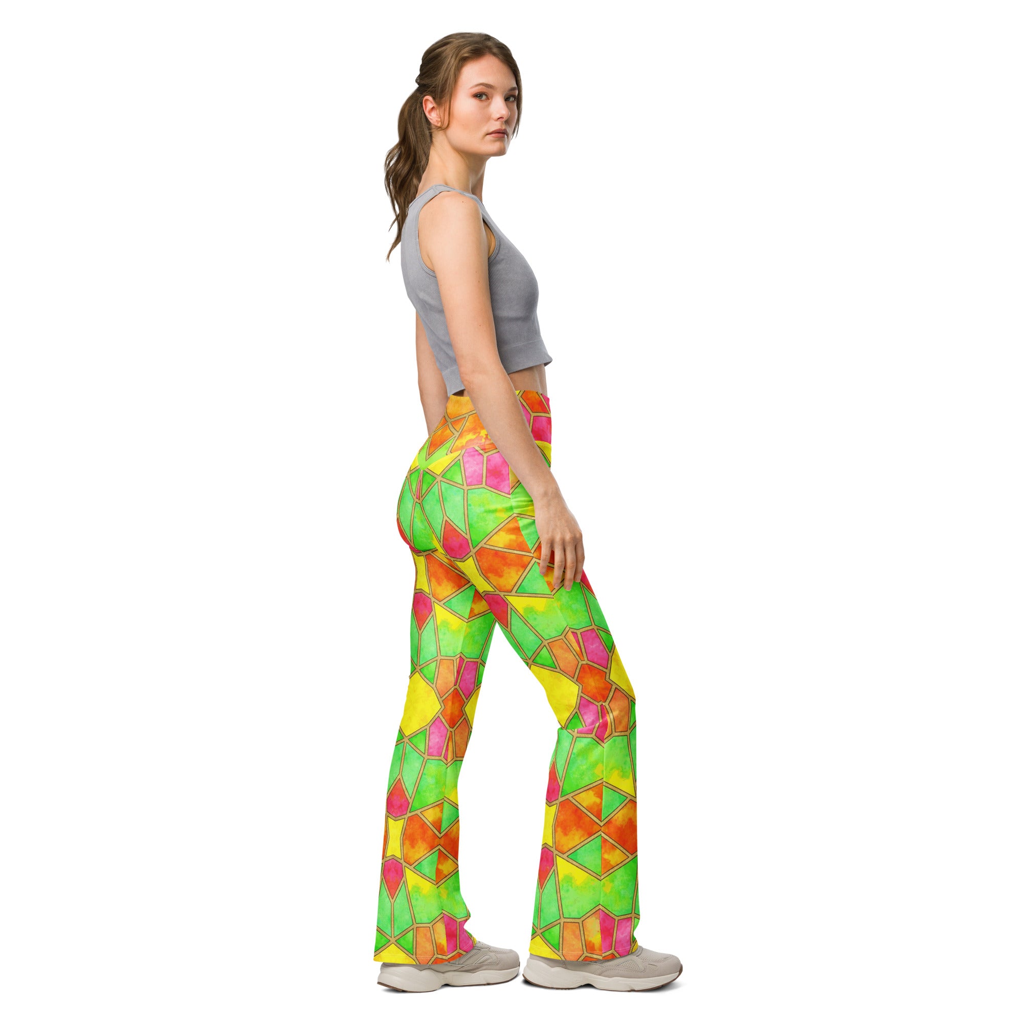 Arabic Tropical Punch Flare Leggings | GearBunch