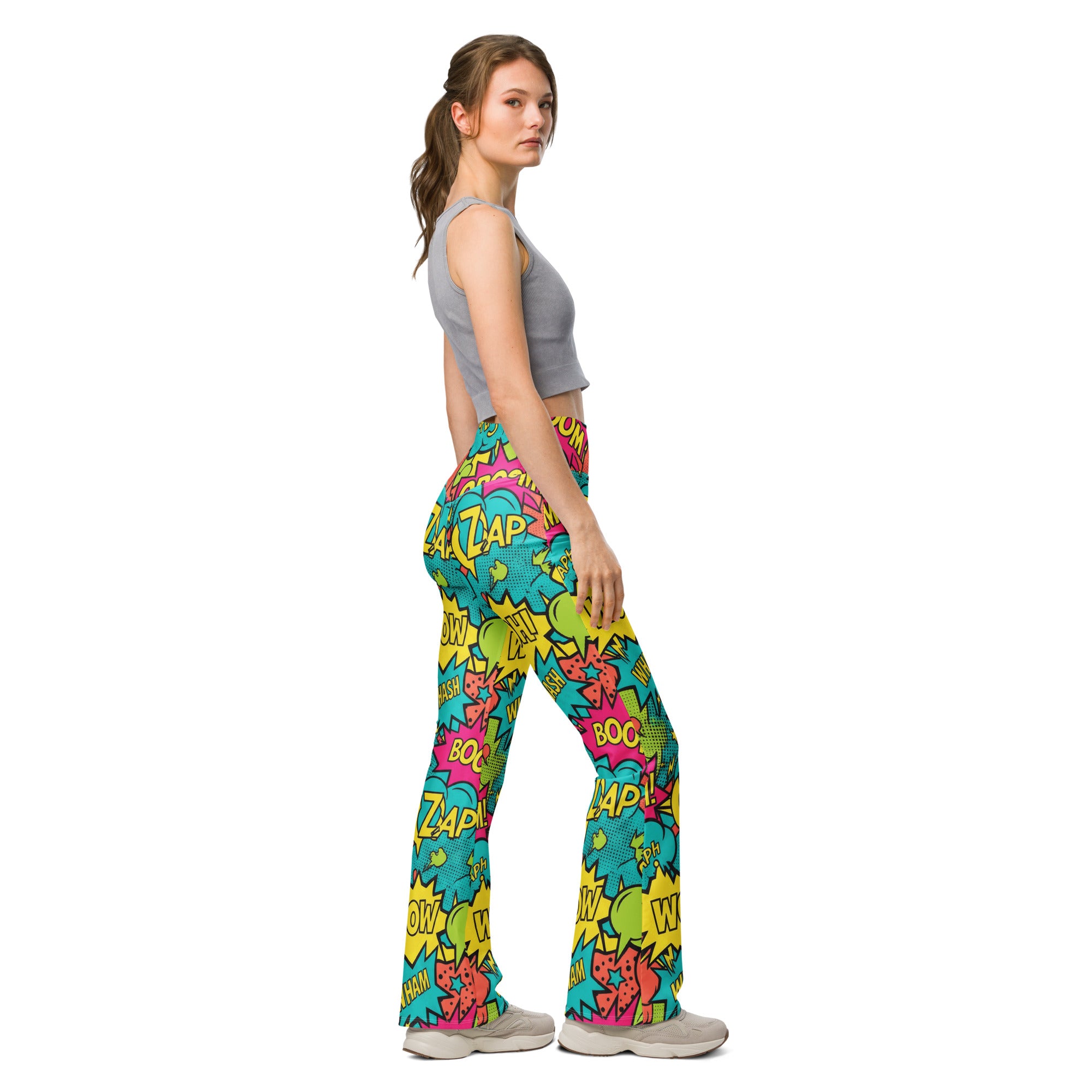 Comic Pop Tropical Flare Leggings | GearBunch