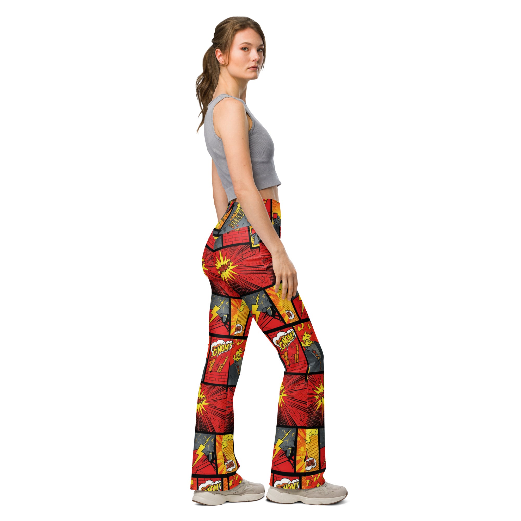 Comic Strip Boom Town Flare Leggings | GearBunch