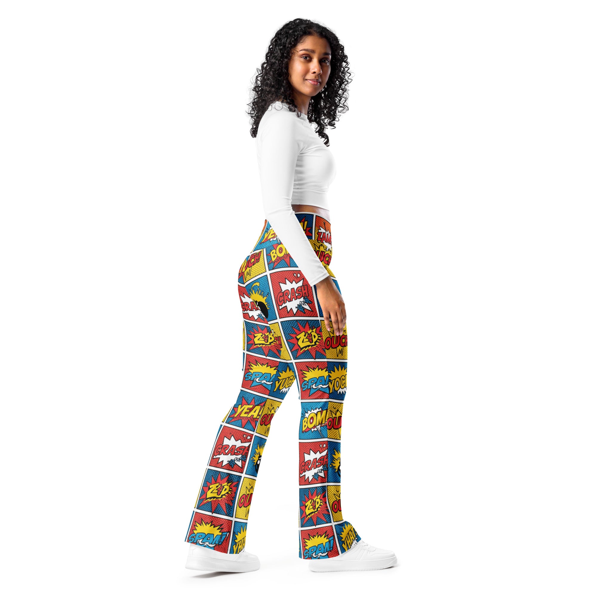 Comic Strip Classic Hero Flare Leggings | GearBunch