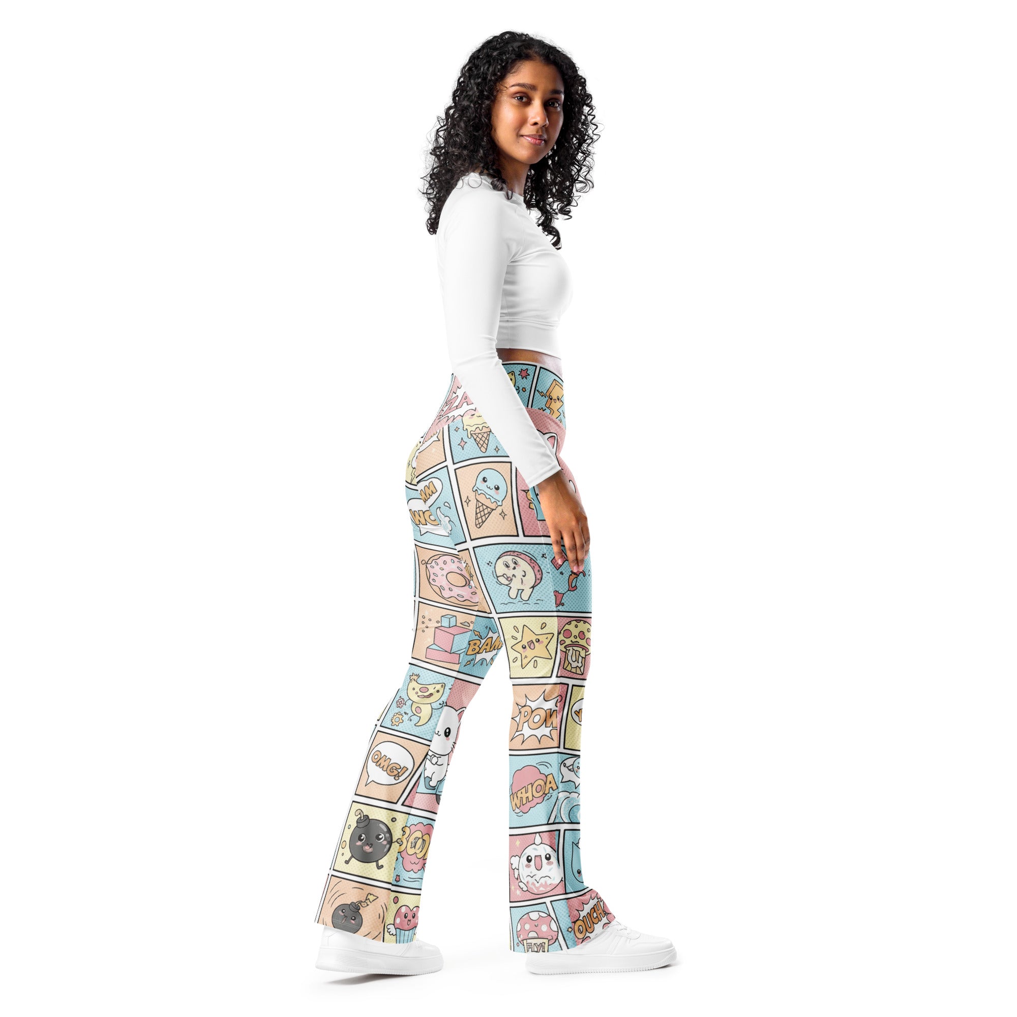 Comic Strip Kawaii Cute Flare Leggings | GearBunch