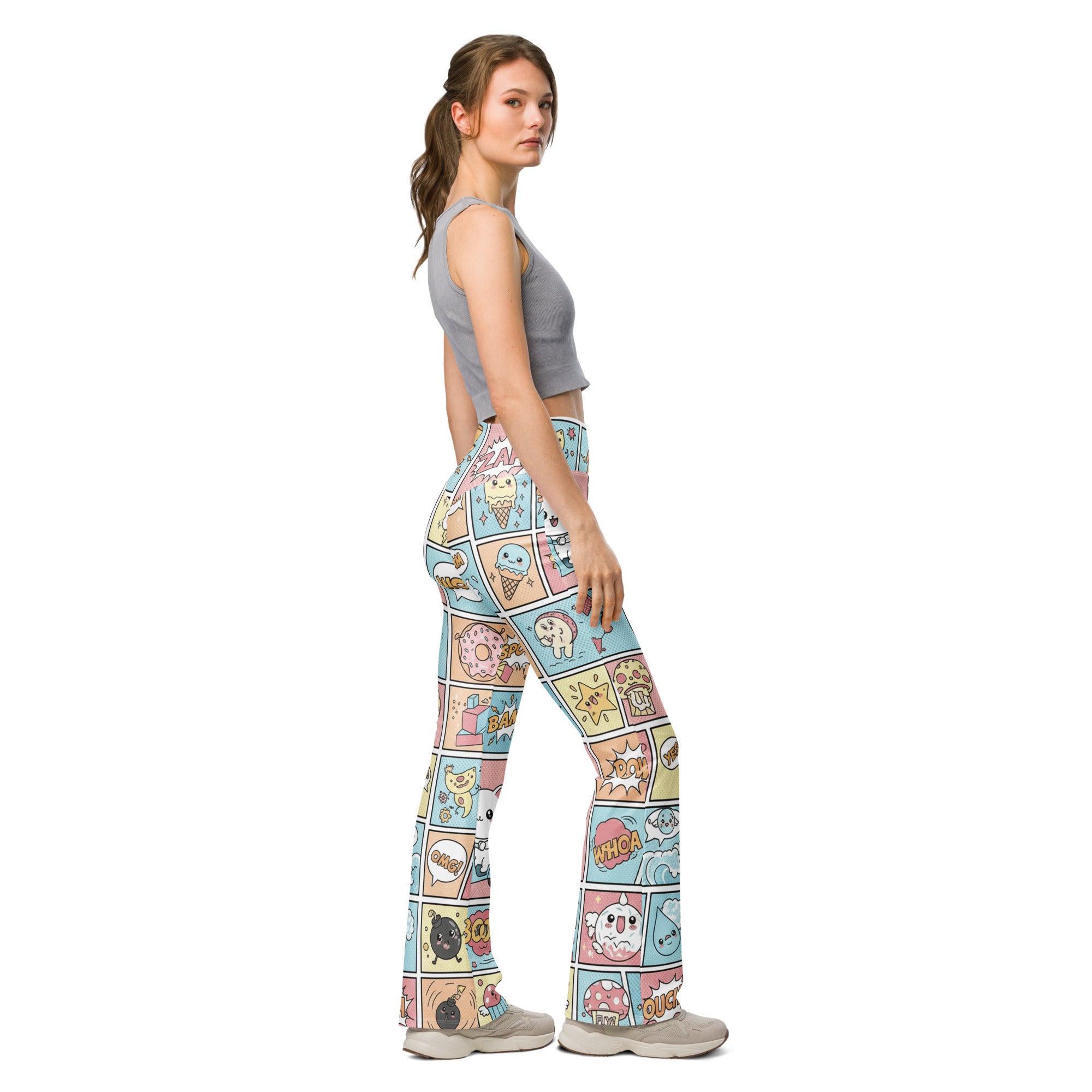 Comic Strip Kawaii Cute Flare Leggings | GearBunch