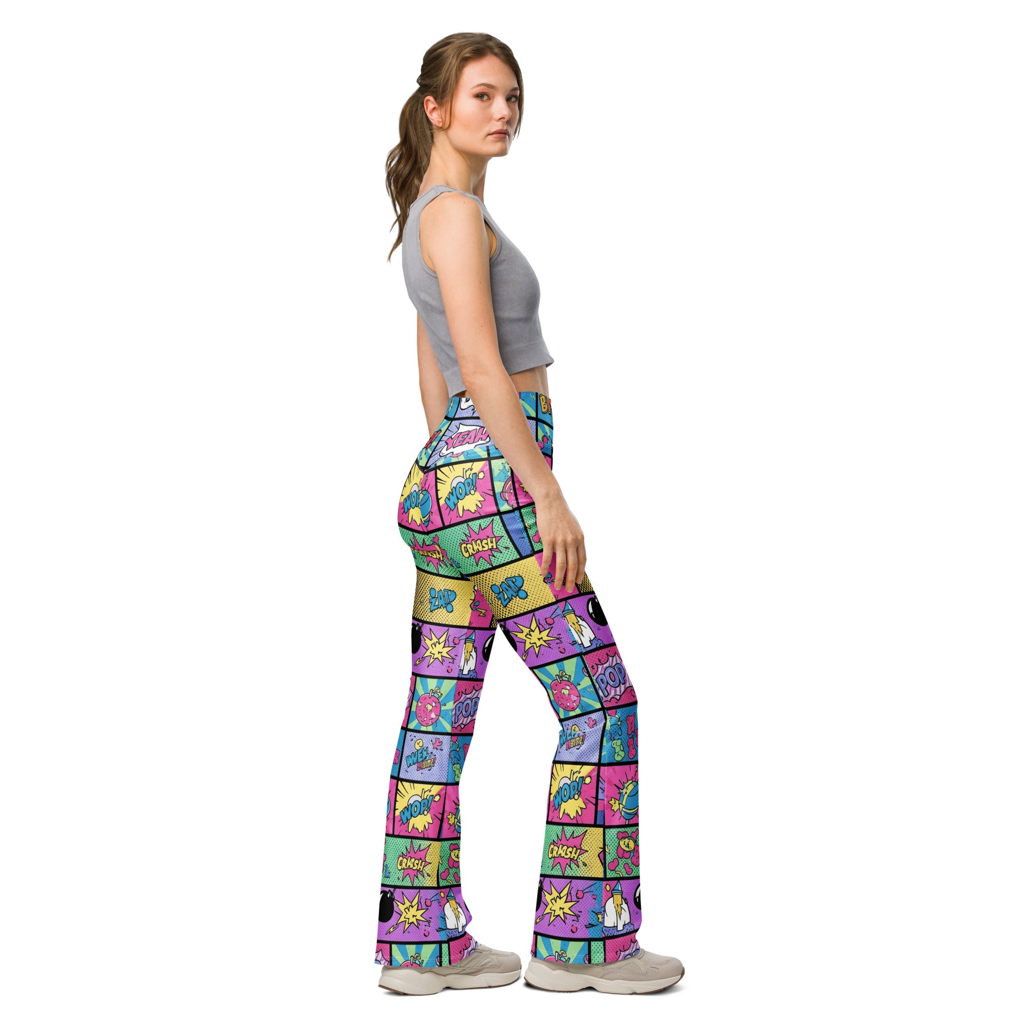Comic Strip Pop Candy Flare Leggings | GearBunch