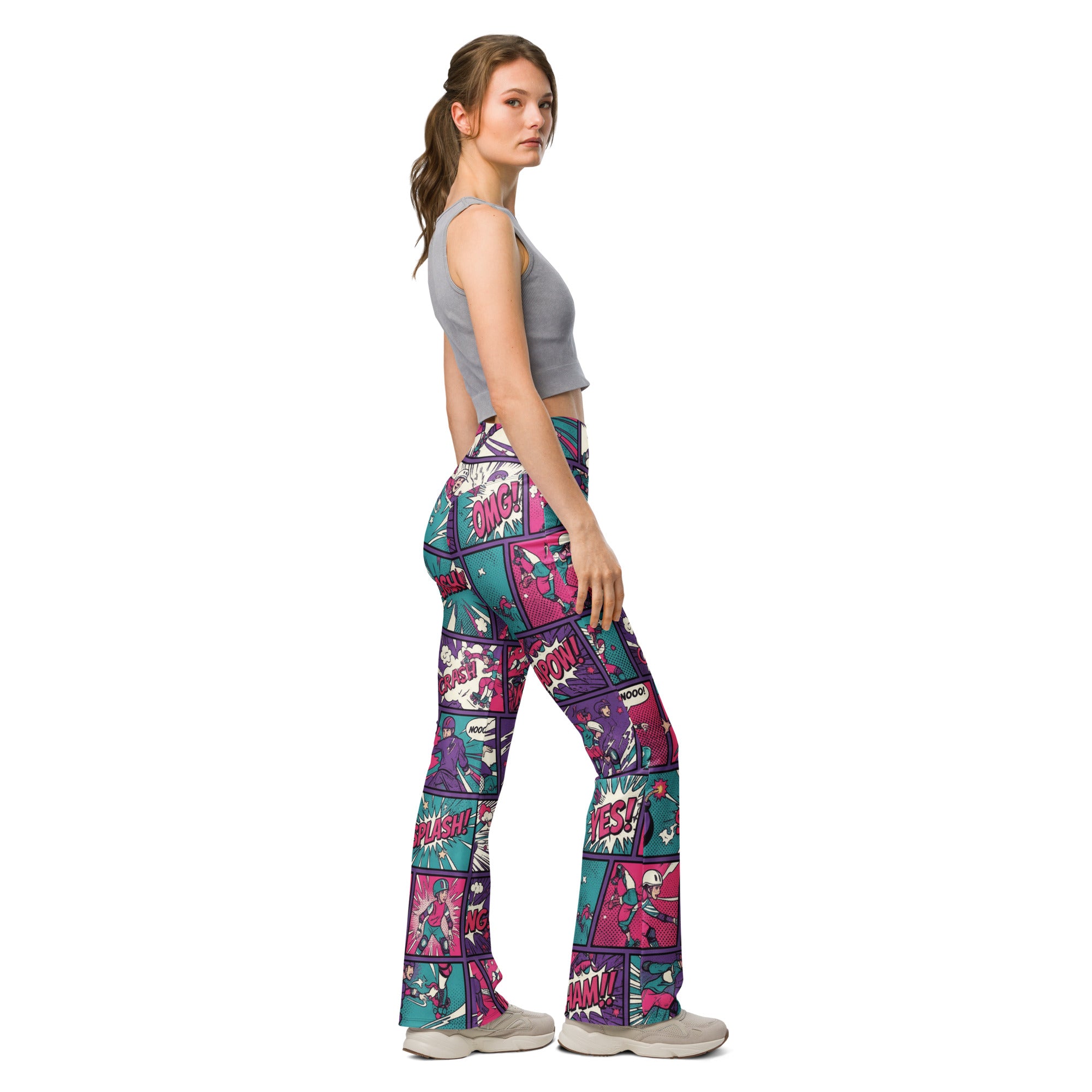 Comic Strip Roller Derby Flare Leggings | GearBunch