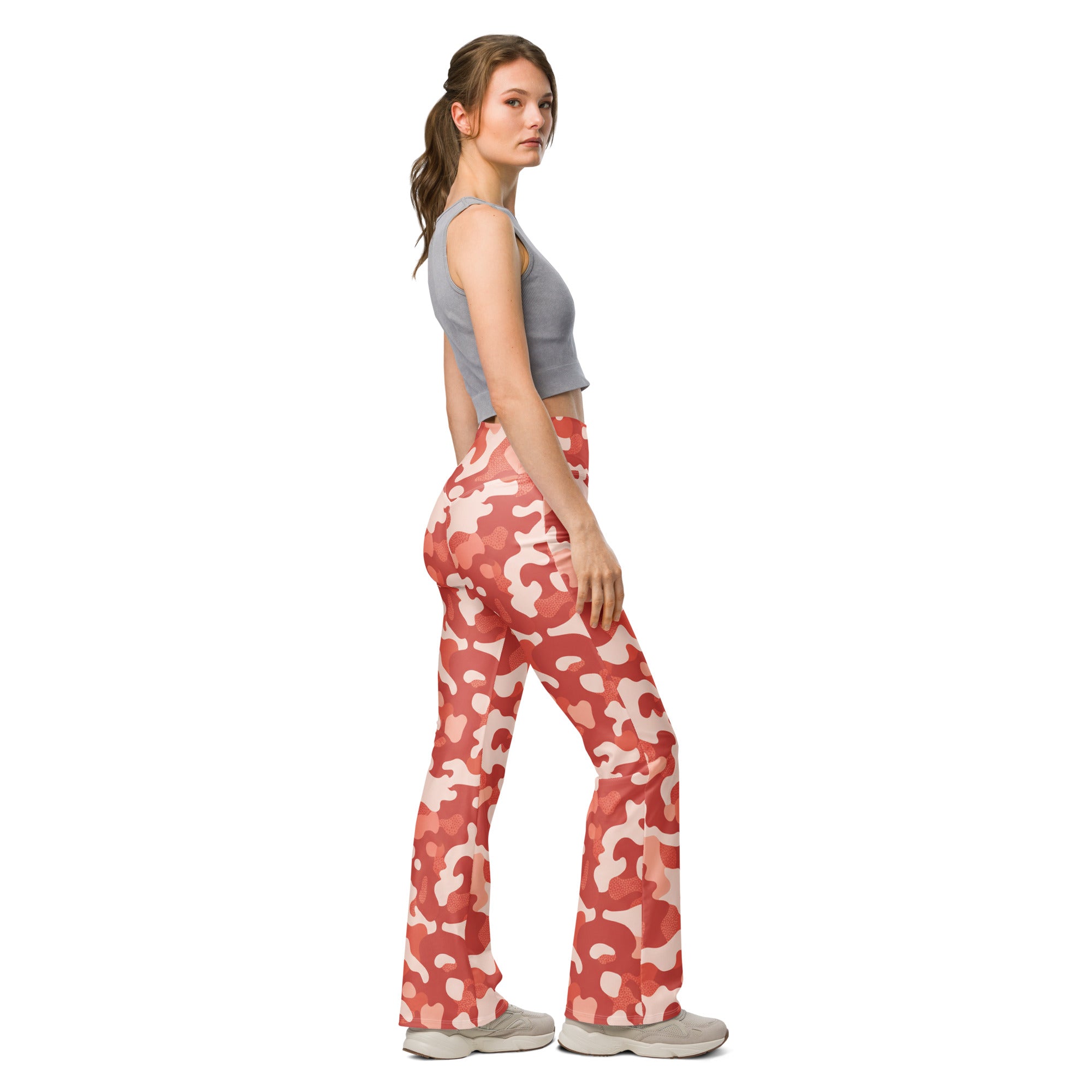 Coral Sunset Camo Flare Leggings | GearBunch