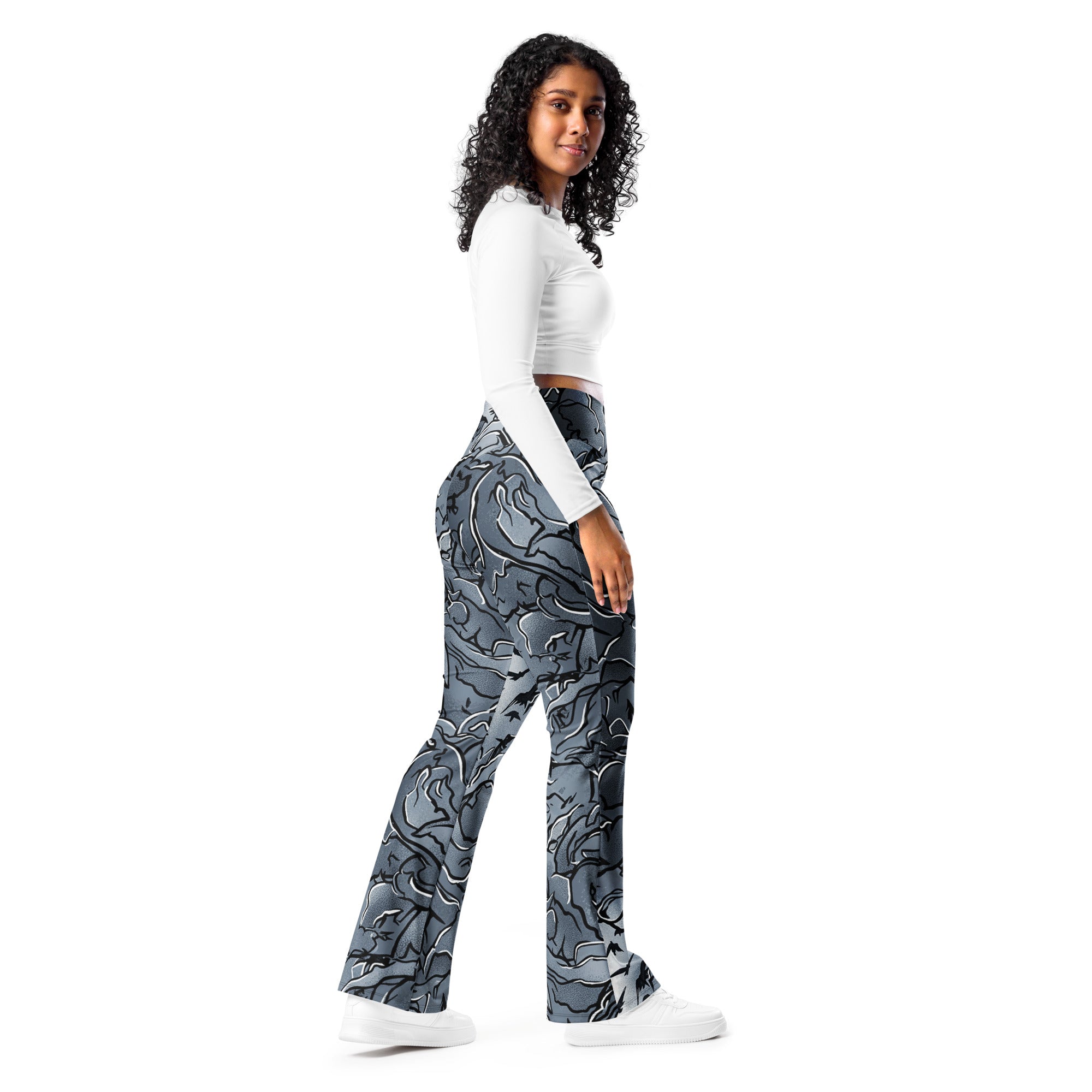 Crow Murmuration Moonlit Flare Leggings | GearBunch