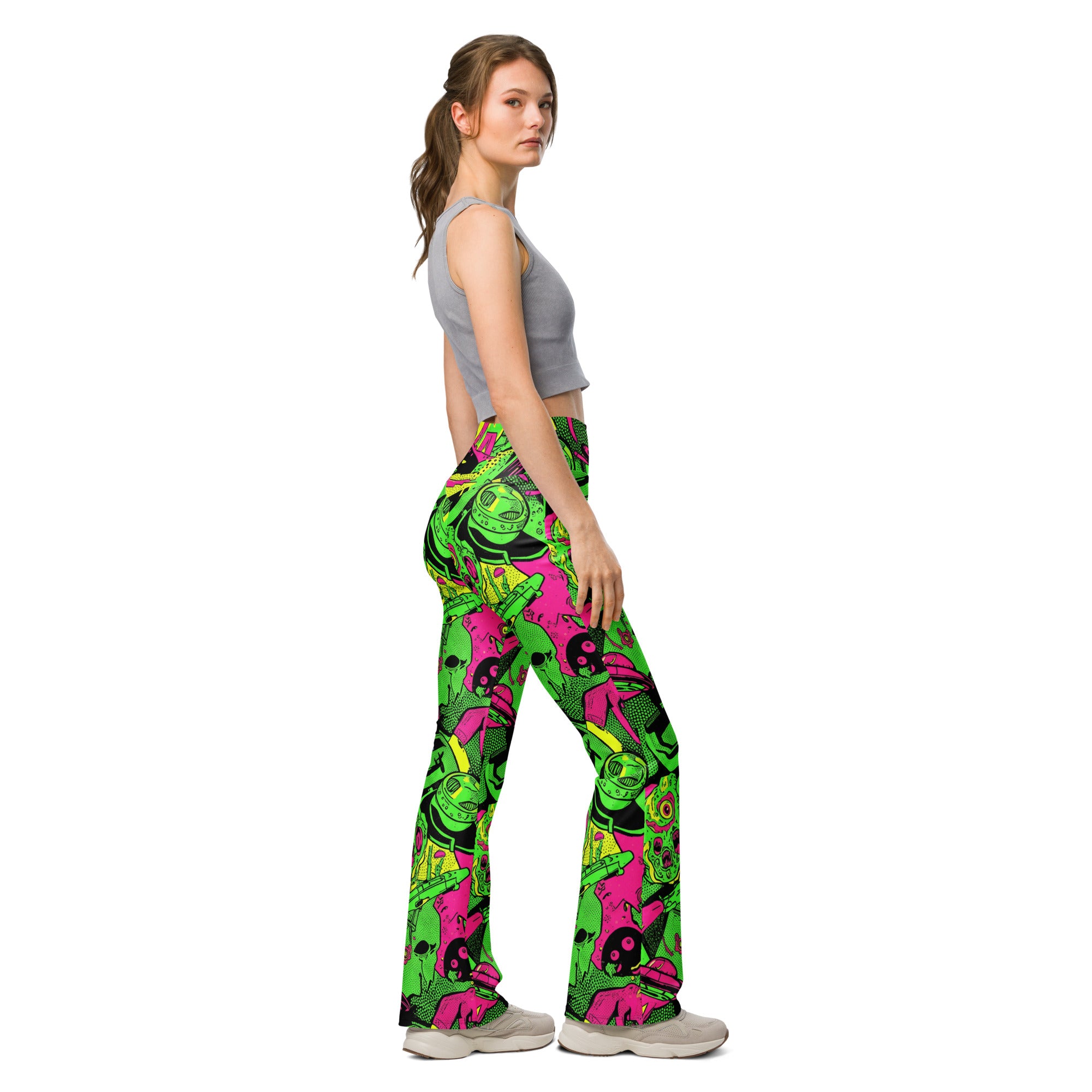 Drive-In Horror B-Movie Flare Leggings | GearBunch