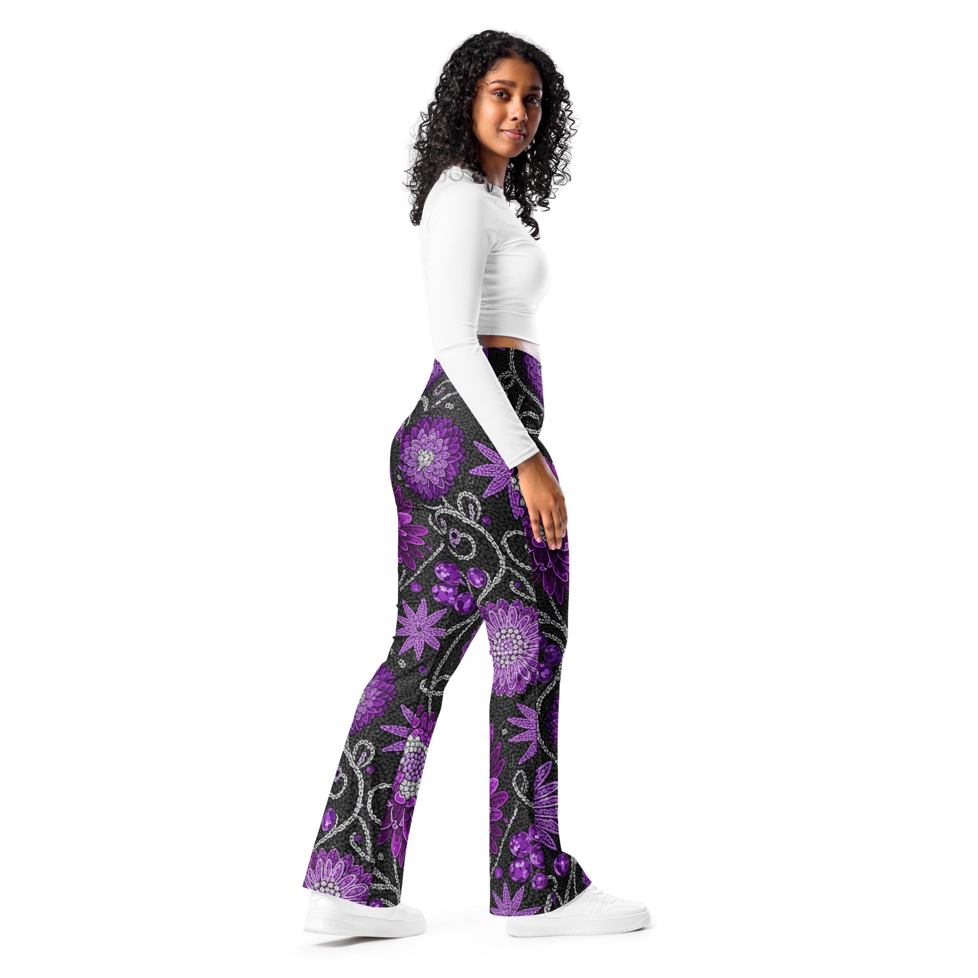 Lush Jewel Orchid Flare Leggings | GearBunch