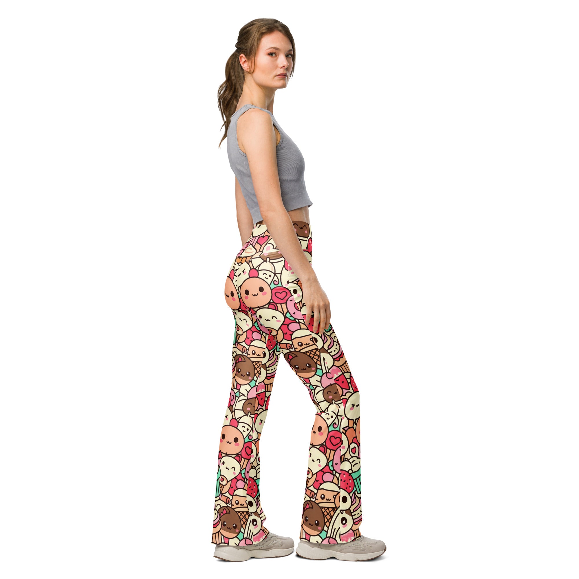 Kawaii Bakery Shop Flare Leggings | GearBunch