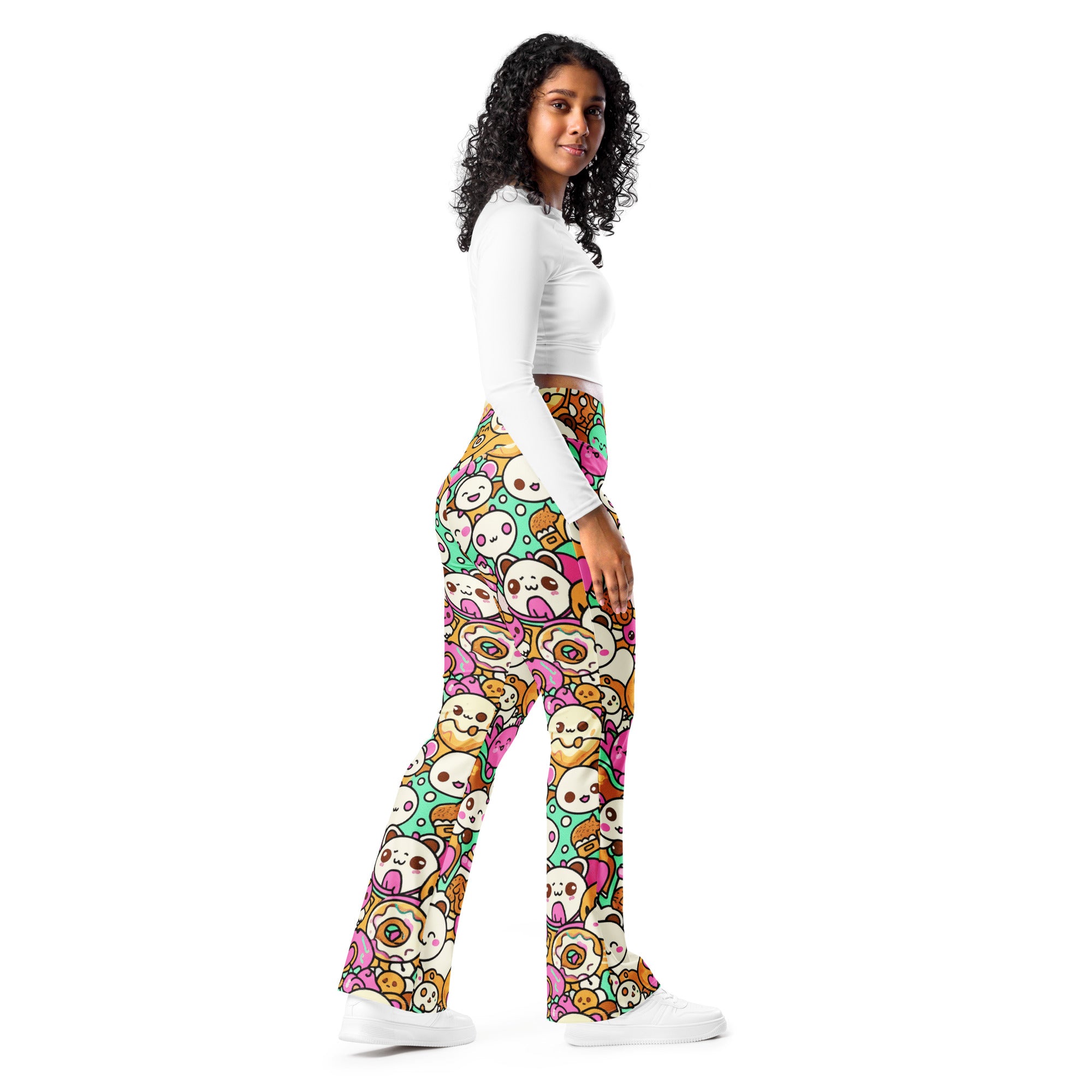 Kawaii Coffee Break Flare Leggings | GearBunch
