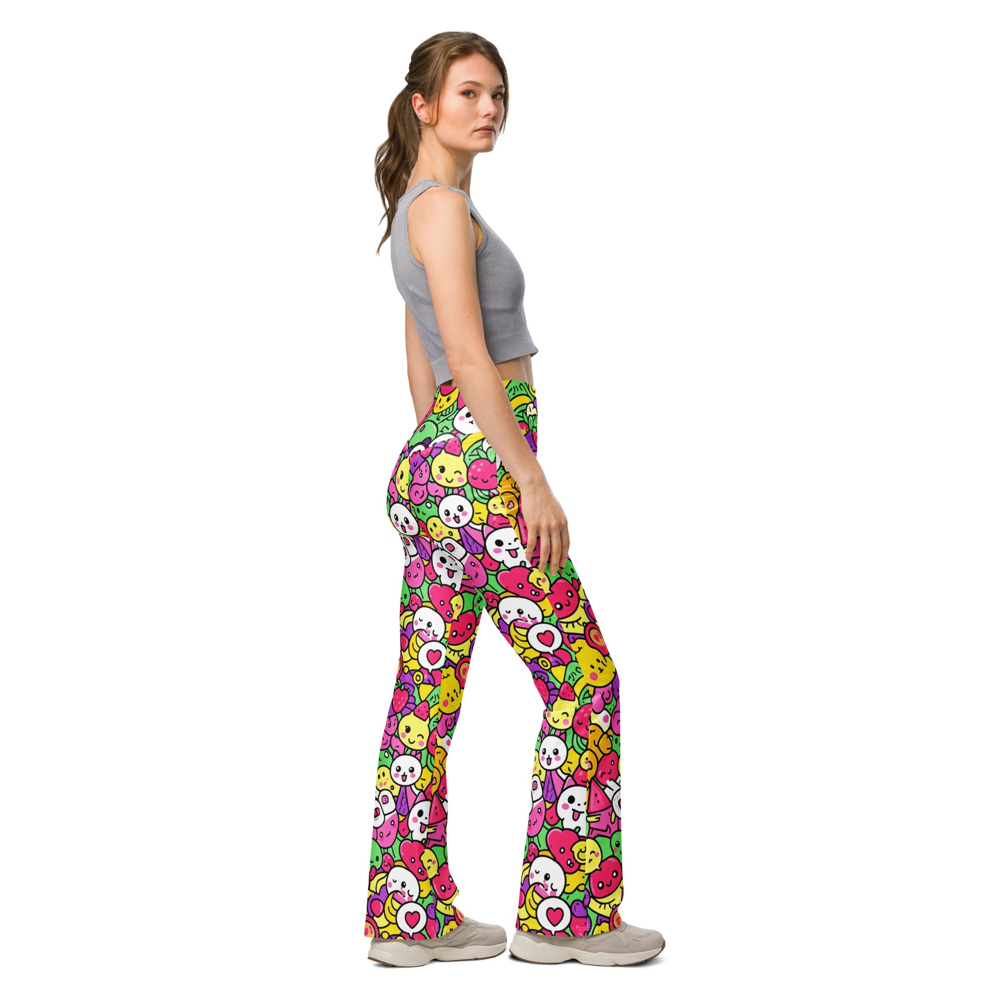 Kawaii Fruit Salad Flare Leggings | GearBunch