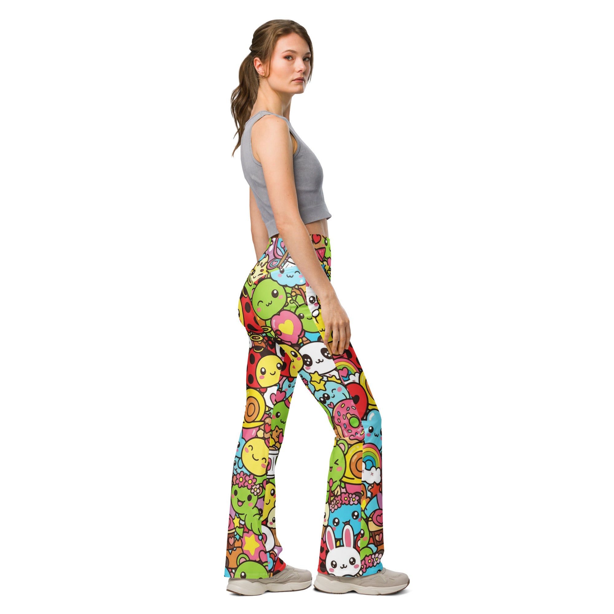 Kawaii Garden Bugs Flare Leggings | GearBunch