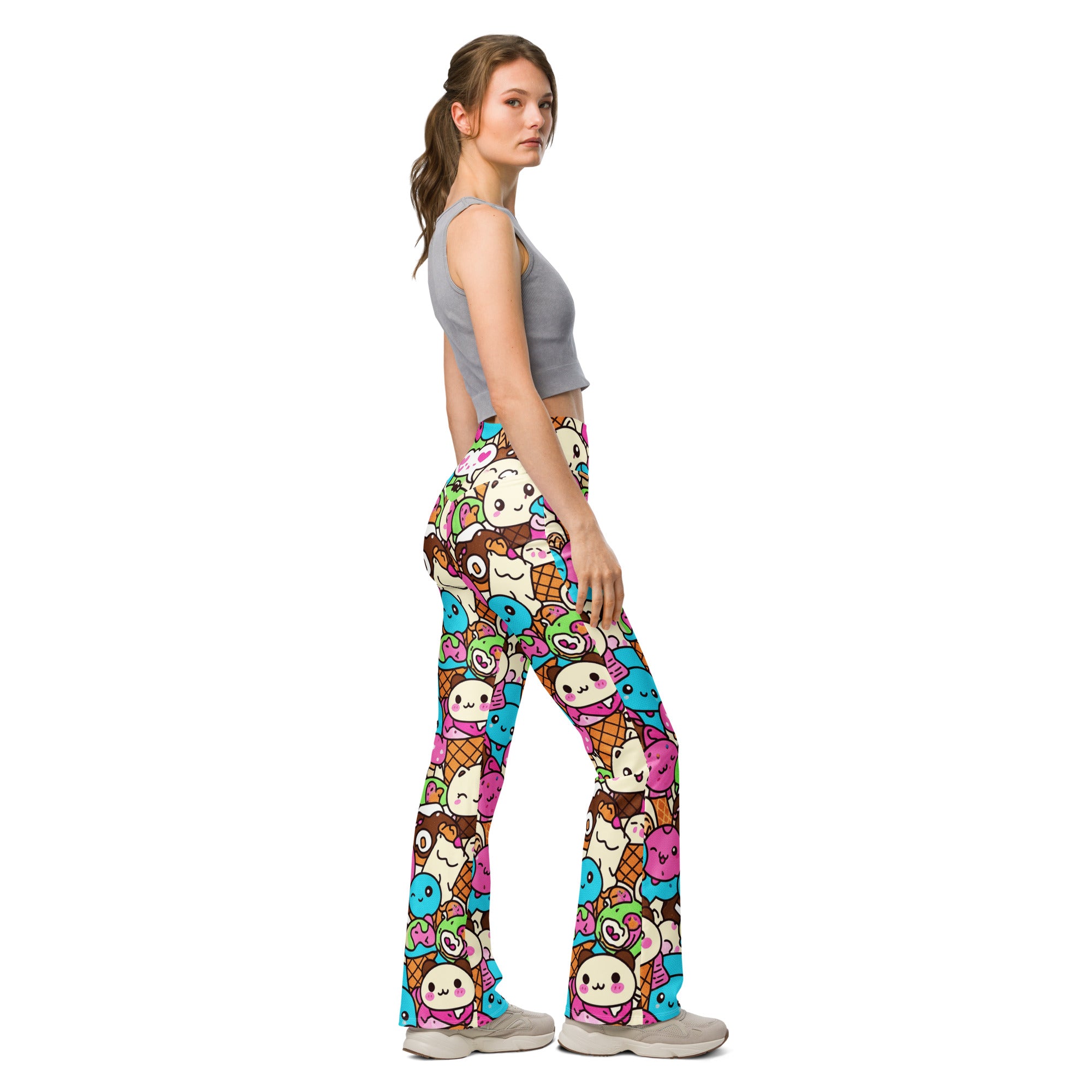 Kawaii Ice Cream Dream Flare Leggings | GearBunch