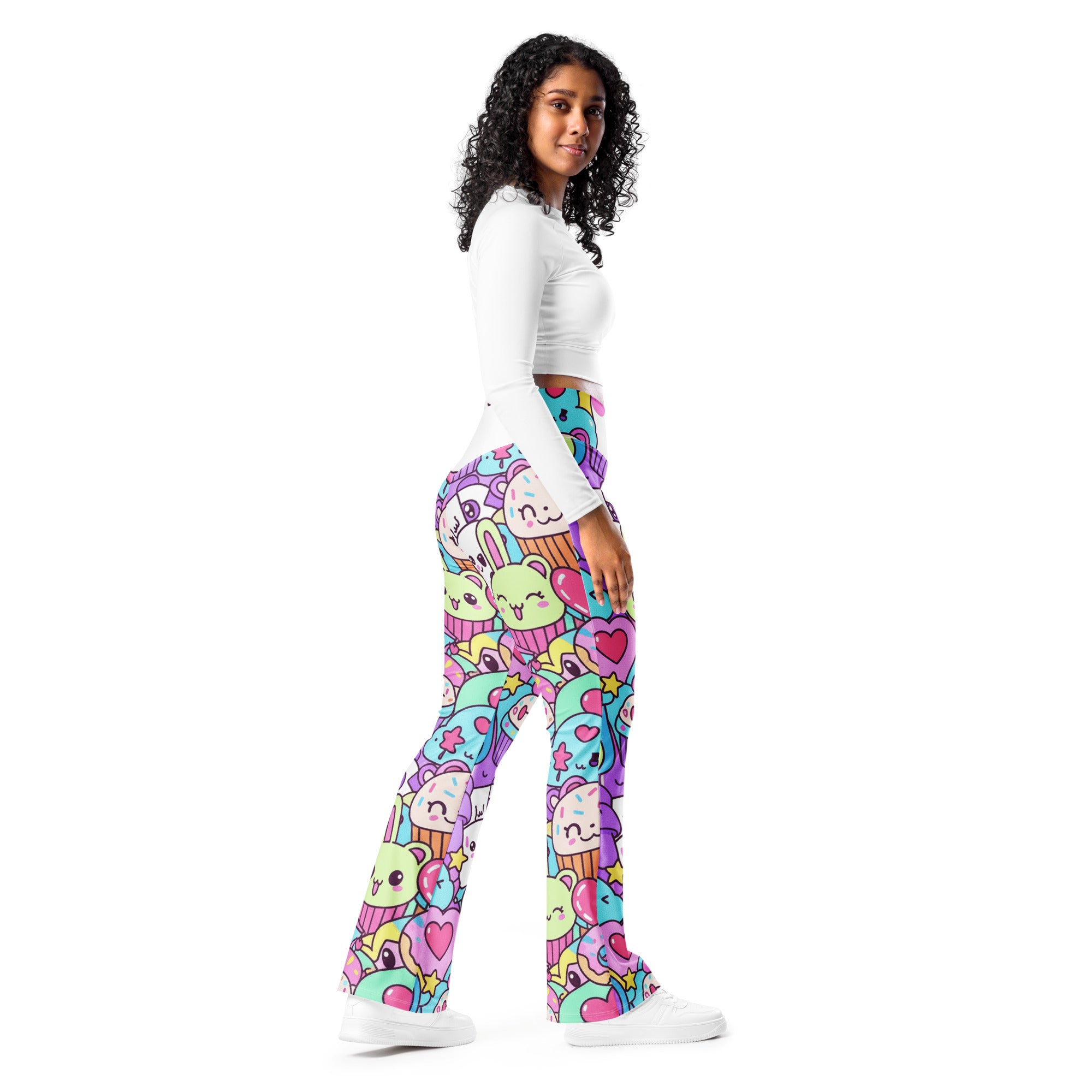 Kawaii Rainbow Unicorn Flare Leggings | GearBunch