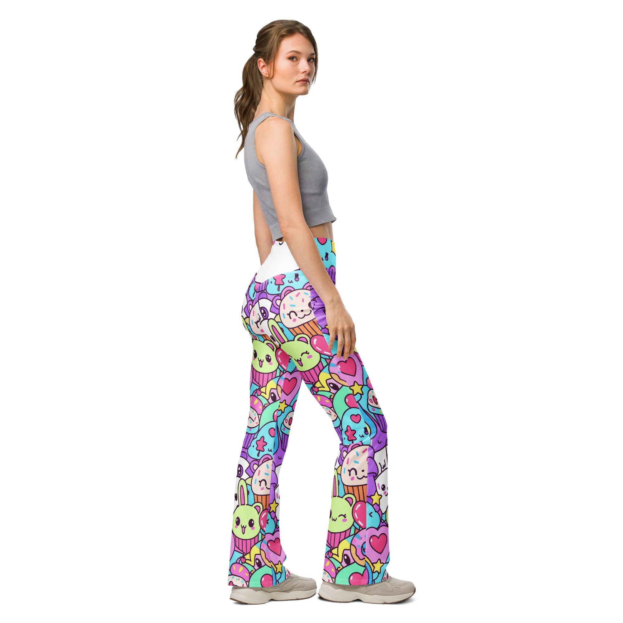 Kawaii Rainbow Unicorn Flare Leggings | GearBunch