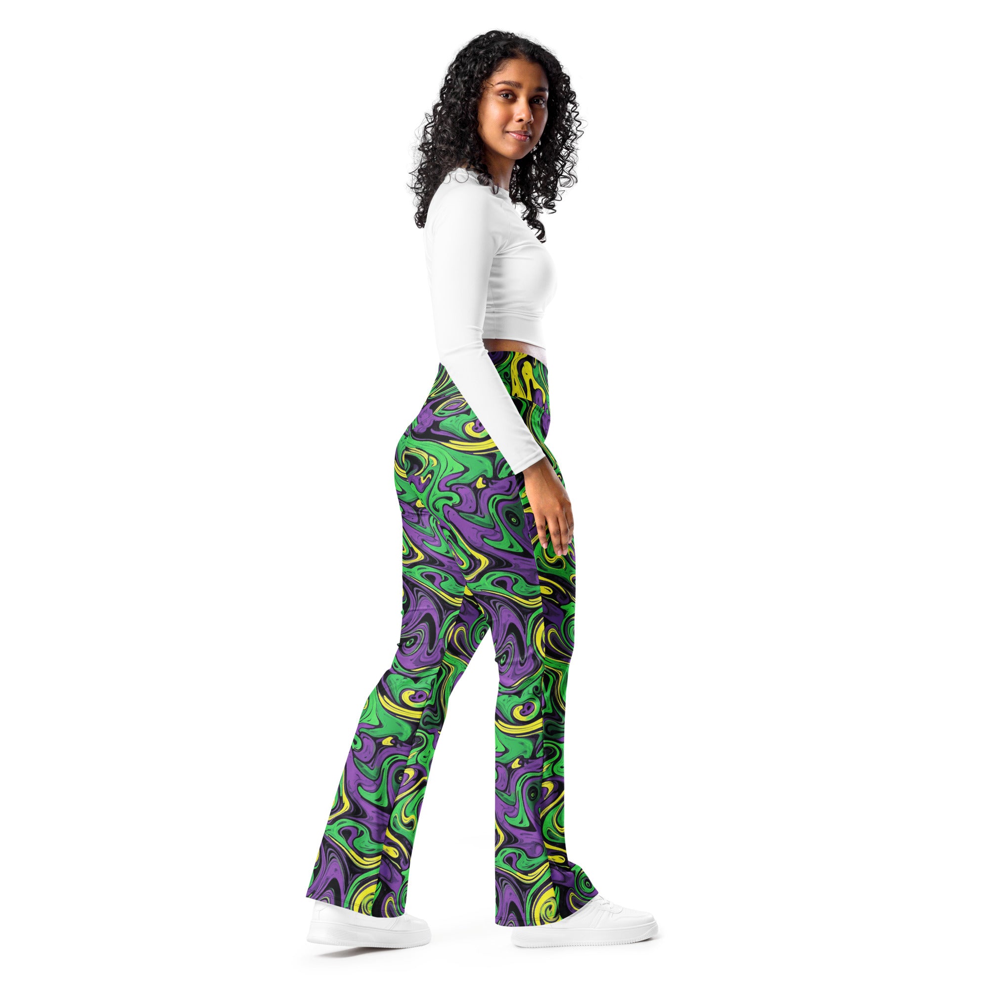 Liquid Marble Toxic Slime Flare Leggings | GearBunch