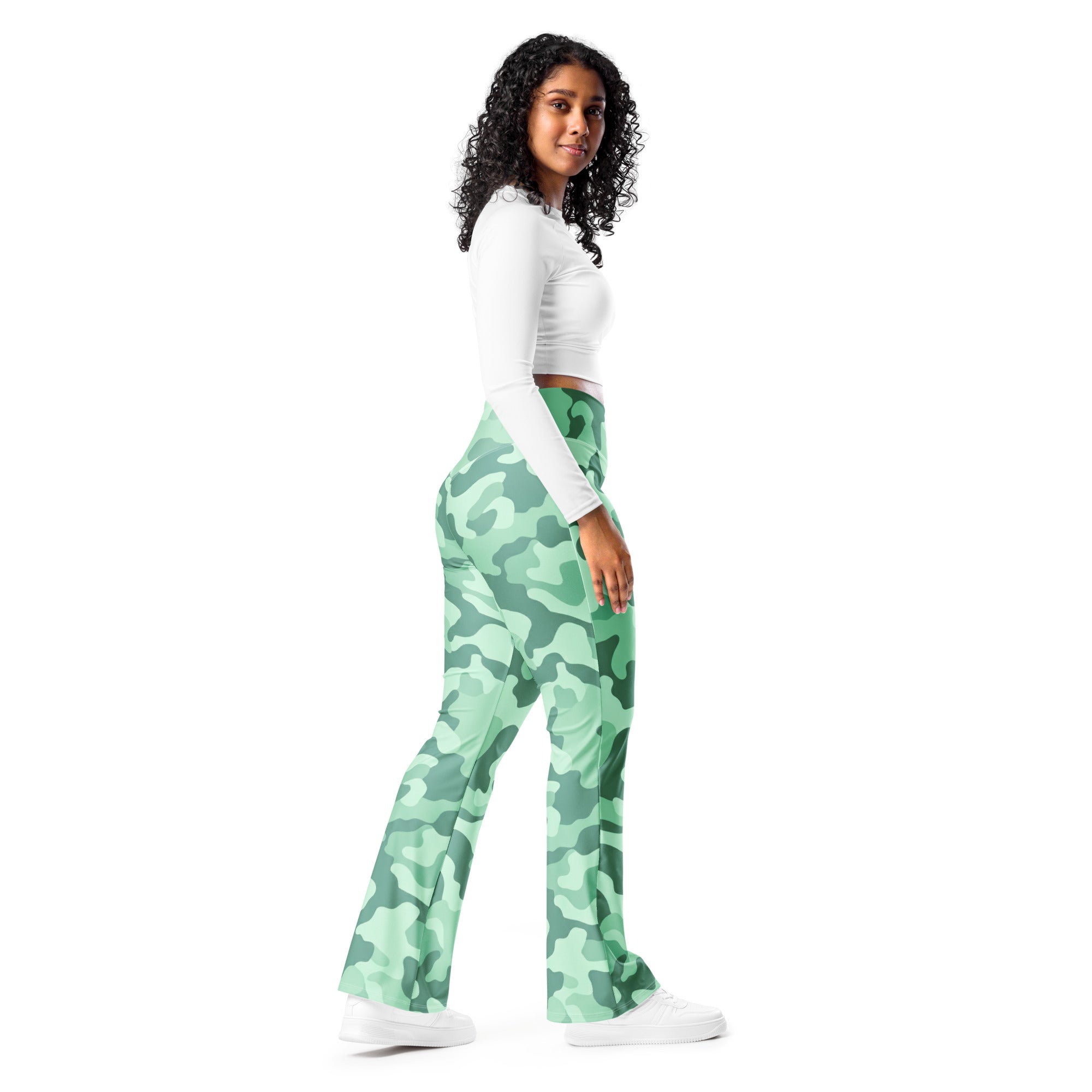 Mint Camo Flare Leggings | GearBunch