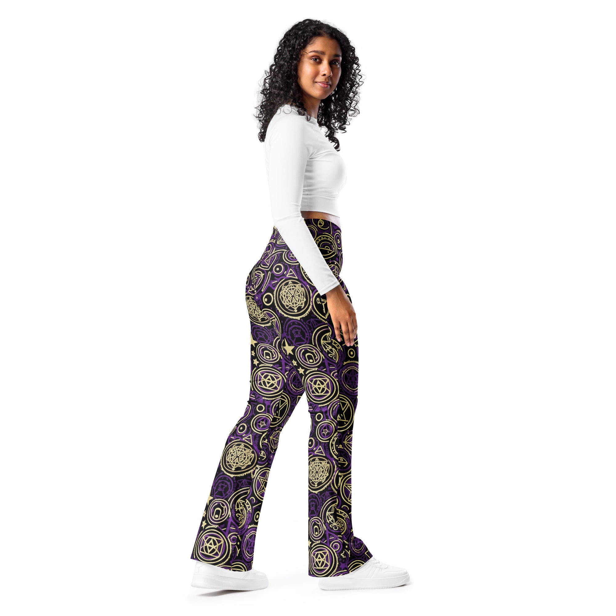 Pentagram Geometric Mystic Flare Leggings | GearBunch