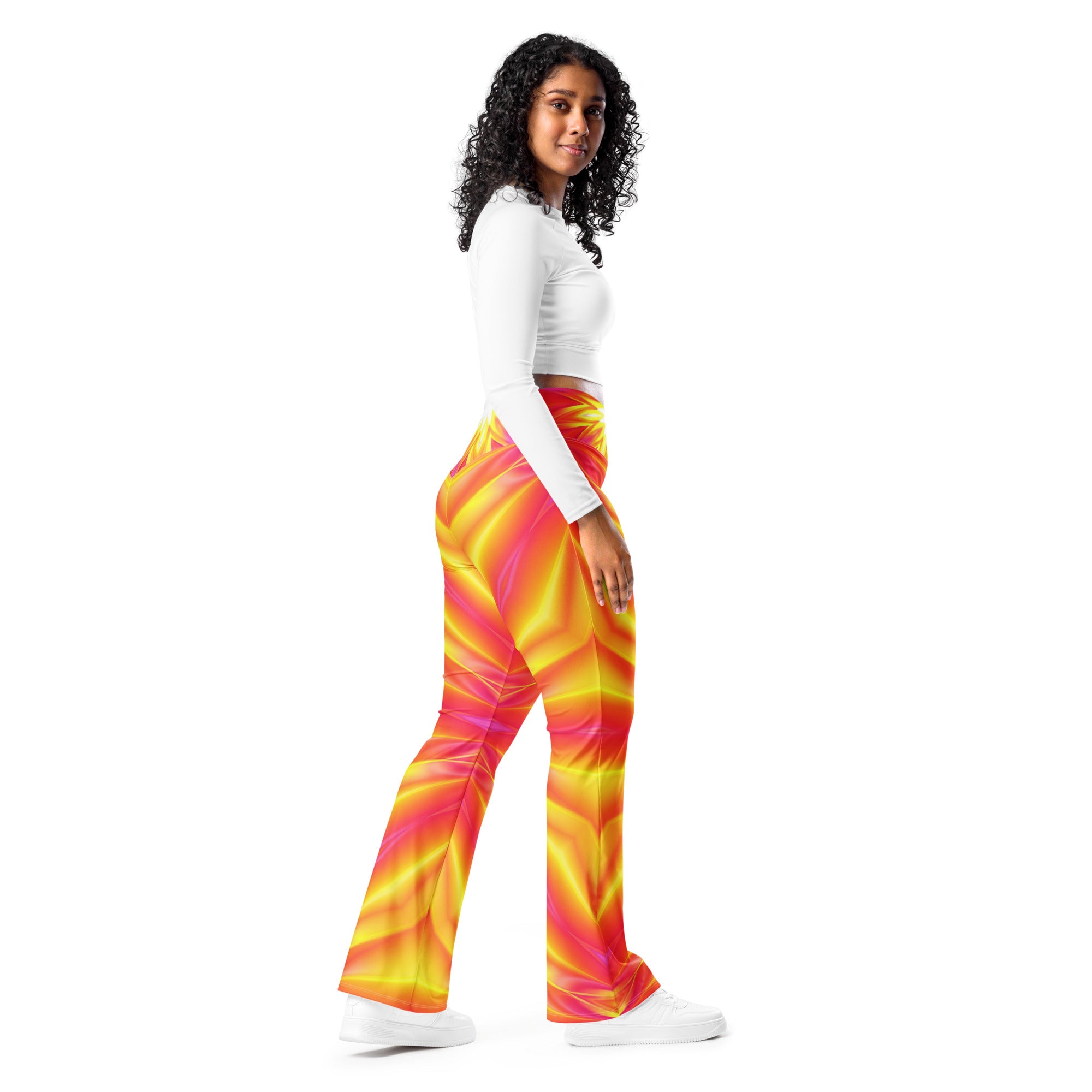 Psychedelic Solar Flare Flare Leggings | GearBunch