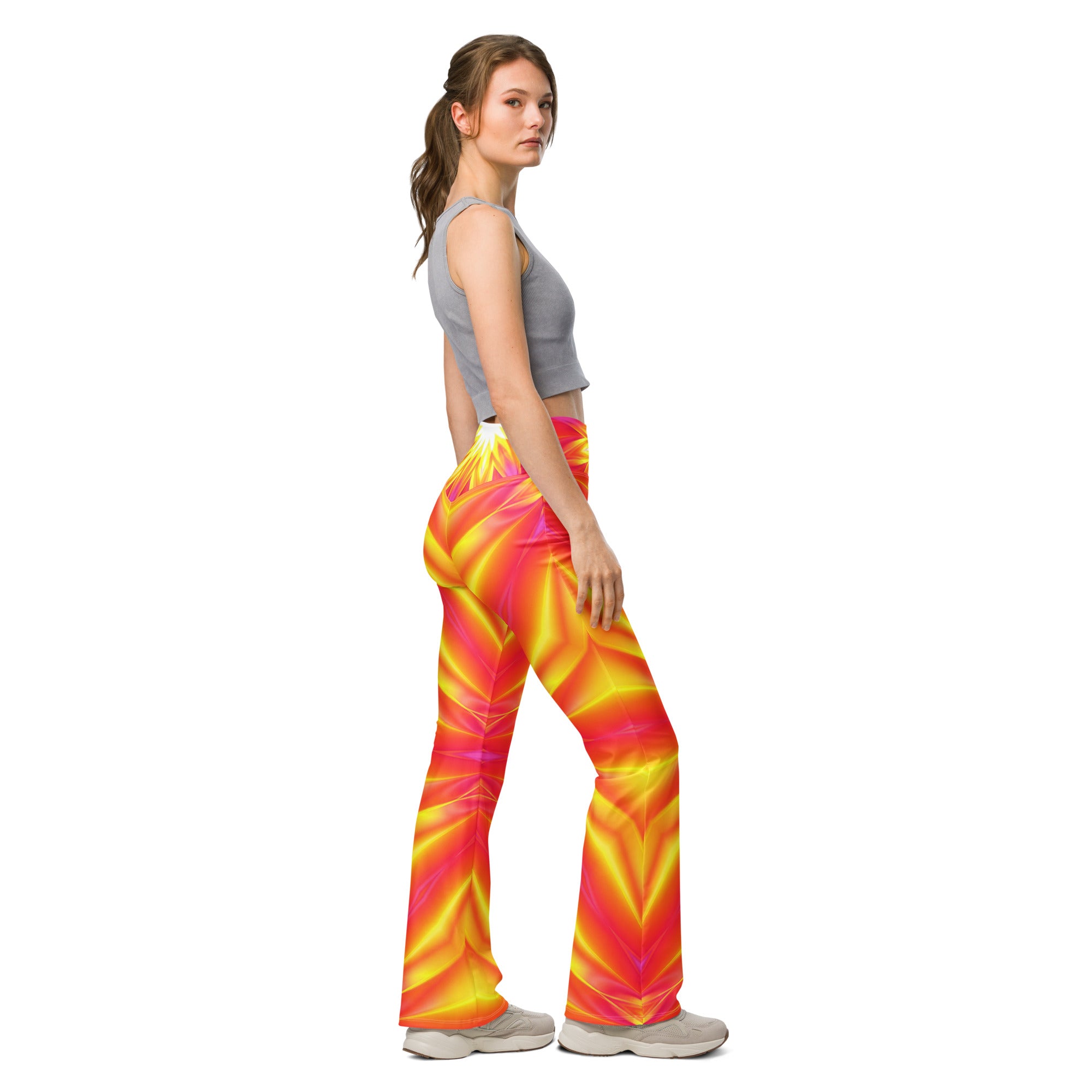 Psychedelic Solar Flare Flare Leggings | GearBunch