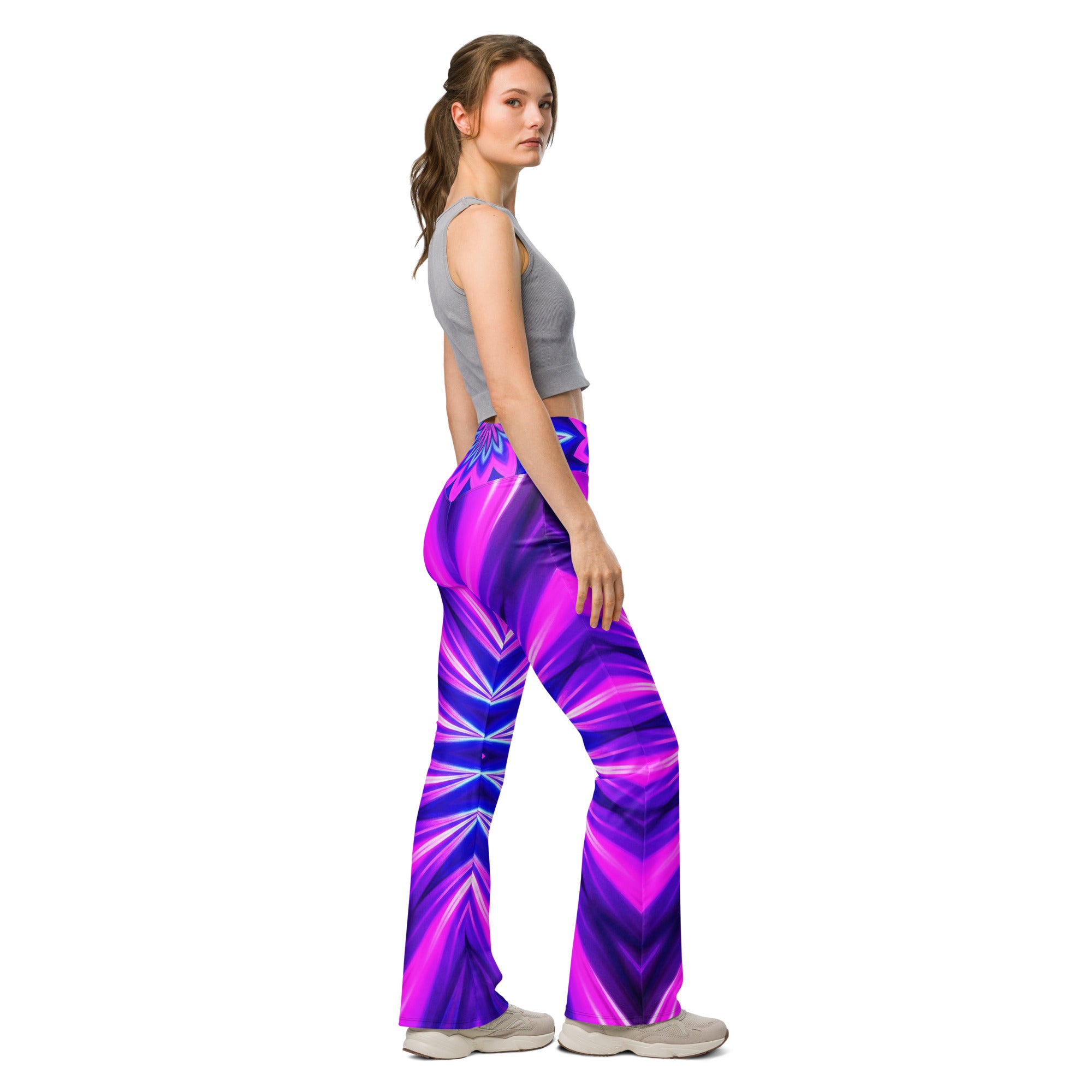 Psychedelic Ultraviolet Bloom Flare Leggings | GearBunch