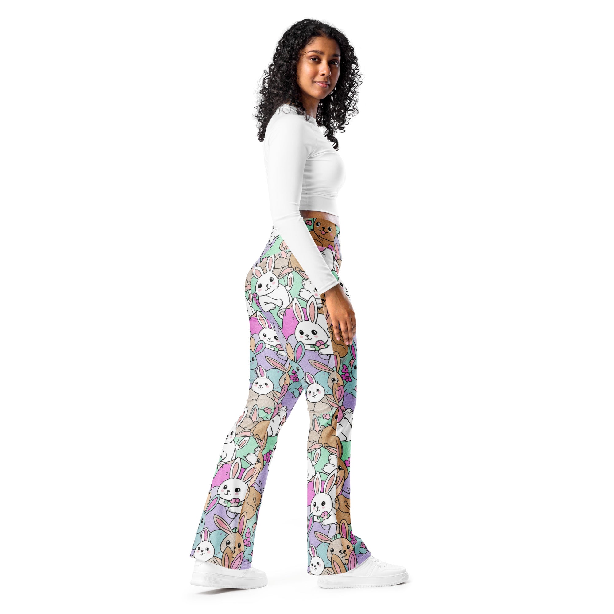 Vibrant Bunny Hop Flare Leggings | GearBunch