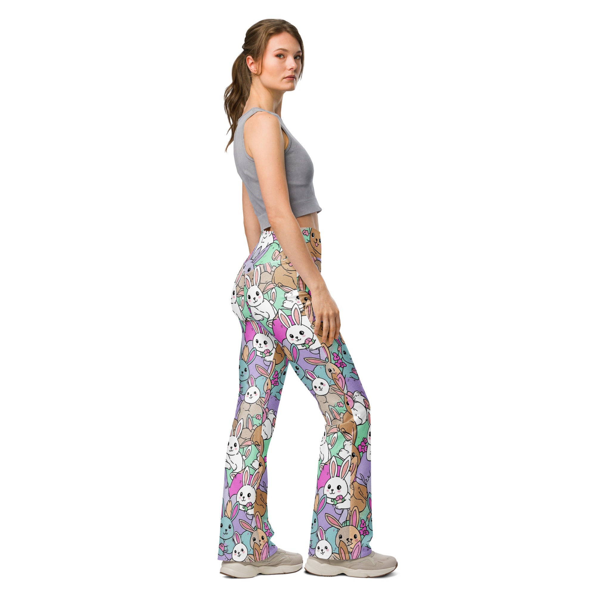 Vibrant Bunny Hop Flare Leggings | GearBunch