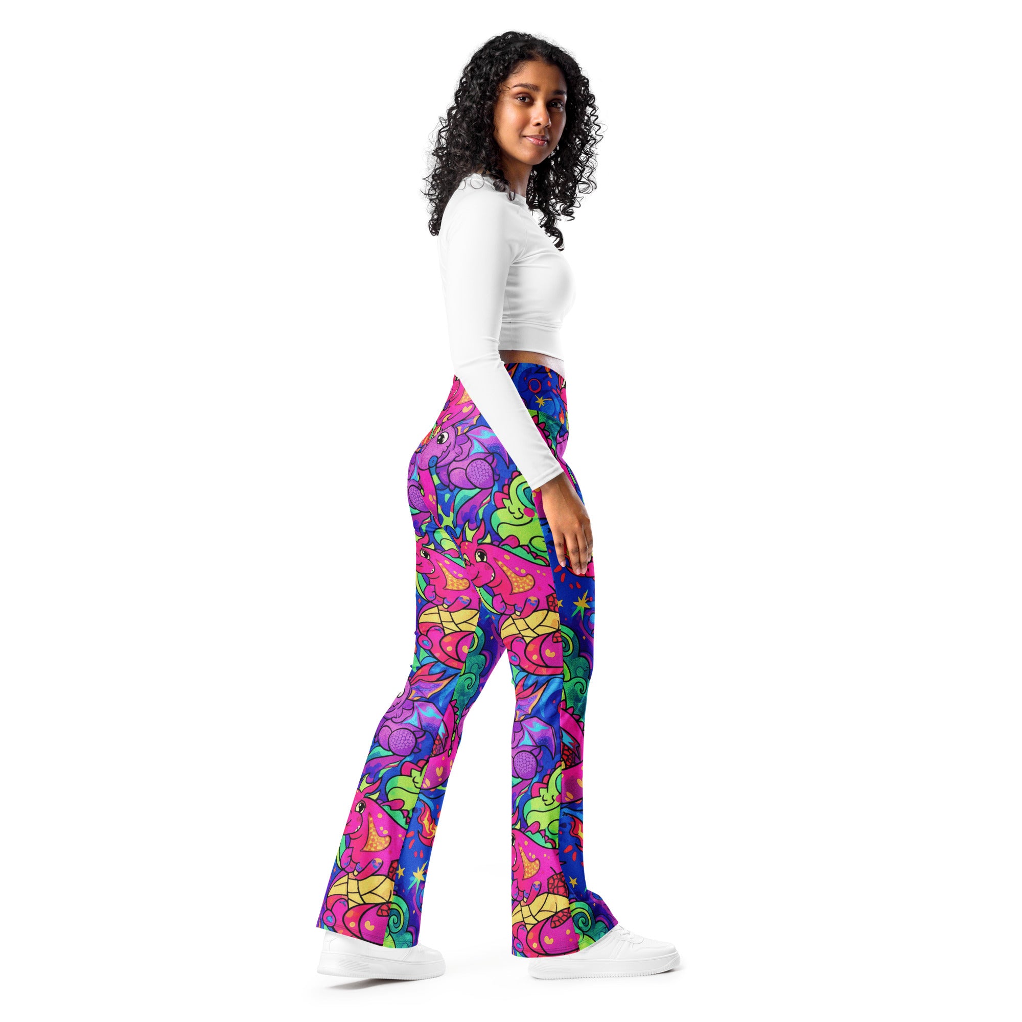 Vibrant Dragon Fantasy Flare Leggings | GearBunch