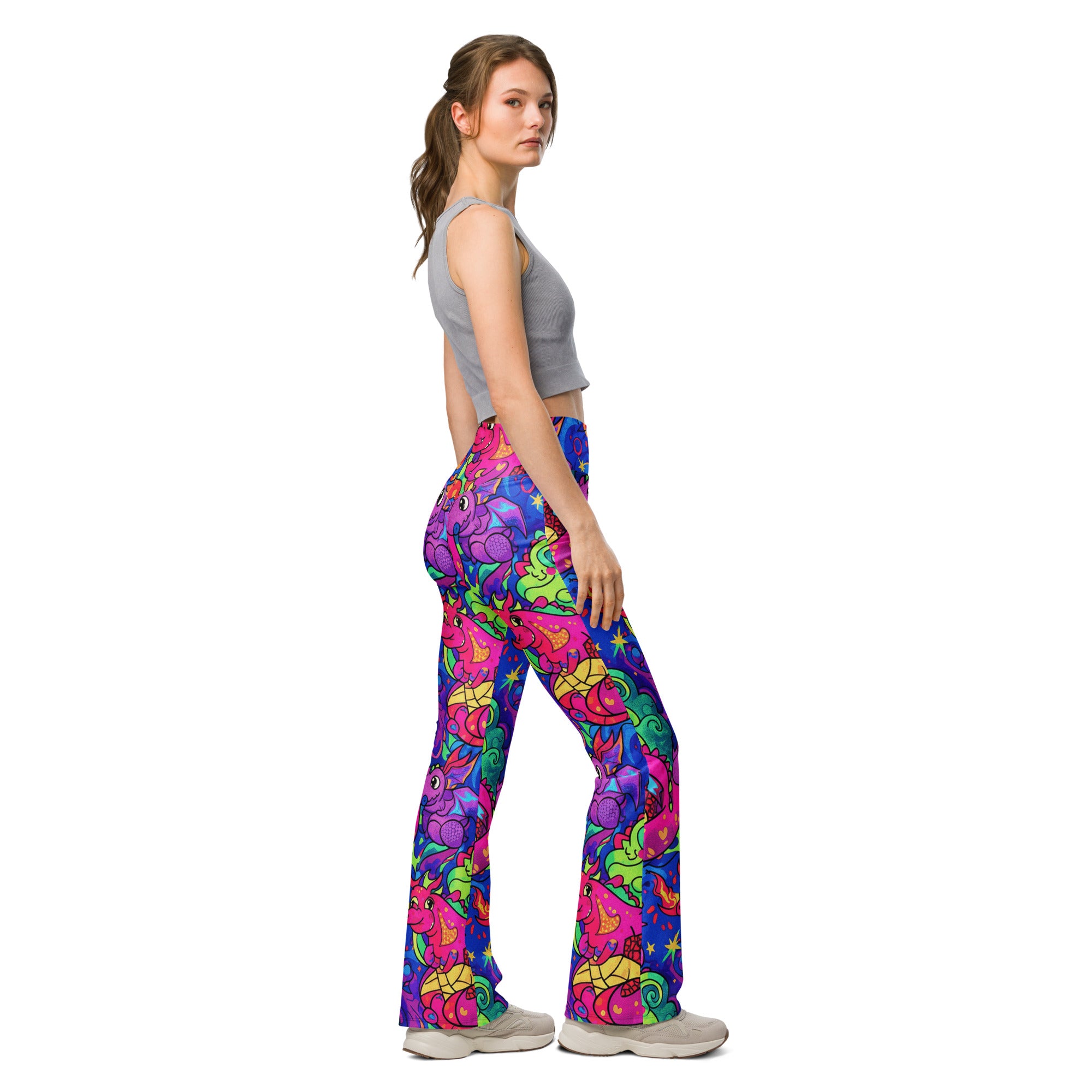 Vibrant Dragon Fantasy Flare Leggings | GearBunch
