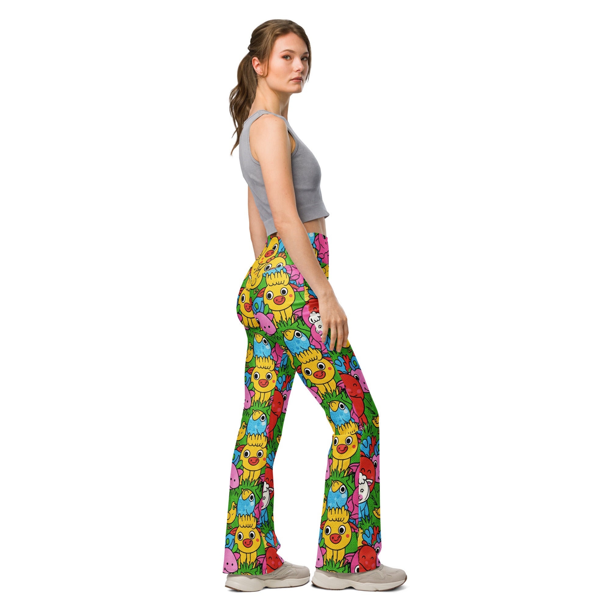 Vibrant Farm Animals Flare Leggings | GearBunch