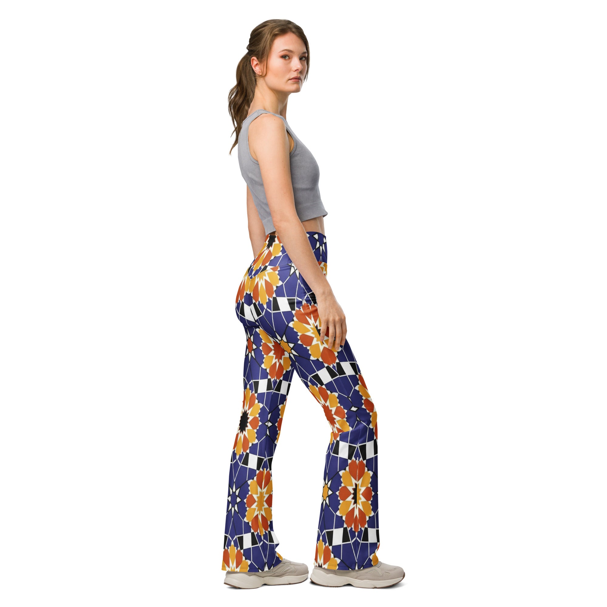 Zellige Indigo Saffron Flare Leggings | GearBunch