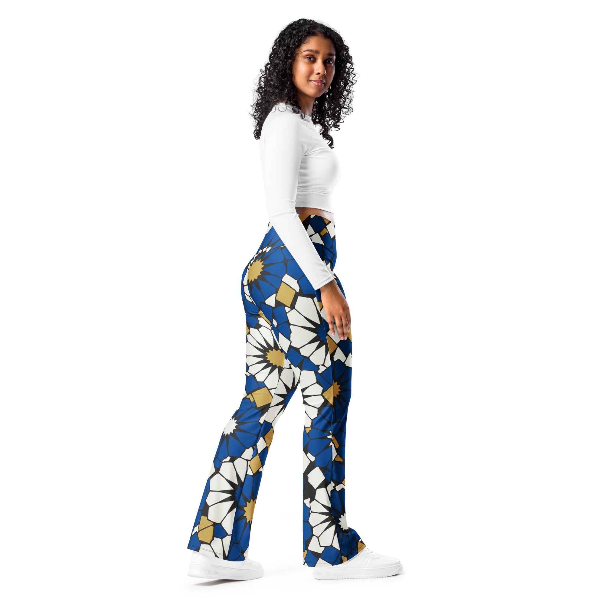 Zellige Midnight Blue Flare Leggings | GearBunch